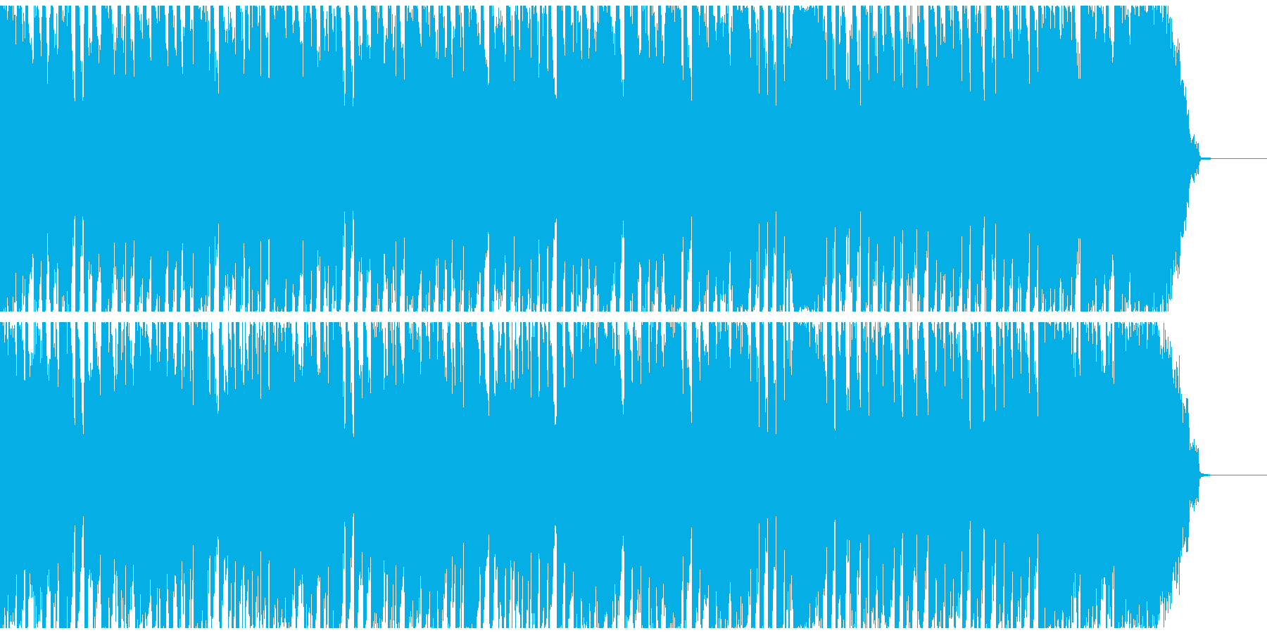 番組オープニング風の少しゆるい楽しい曲の再生済みの波形