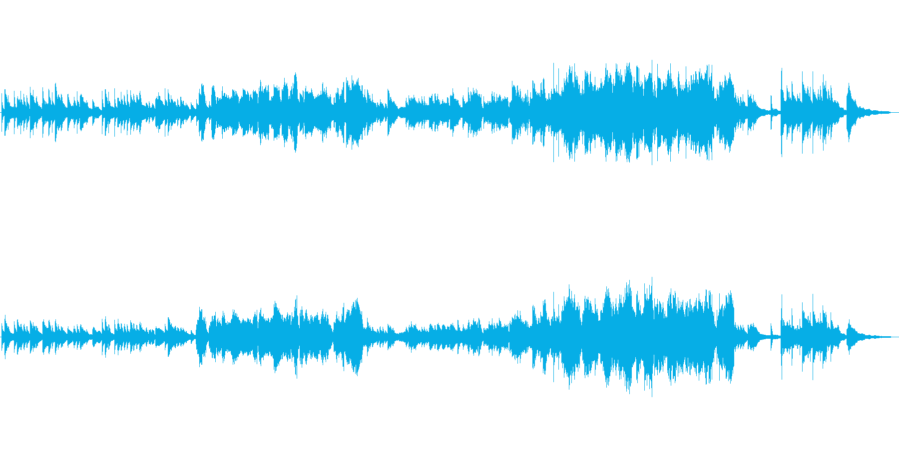 柔らかな日差しのようなアコースティック曲の再生済みの波形