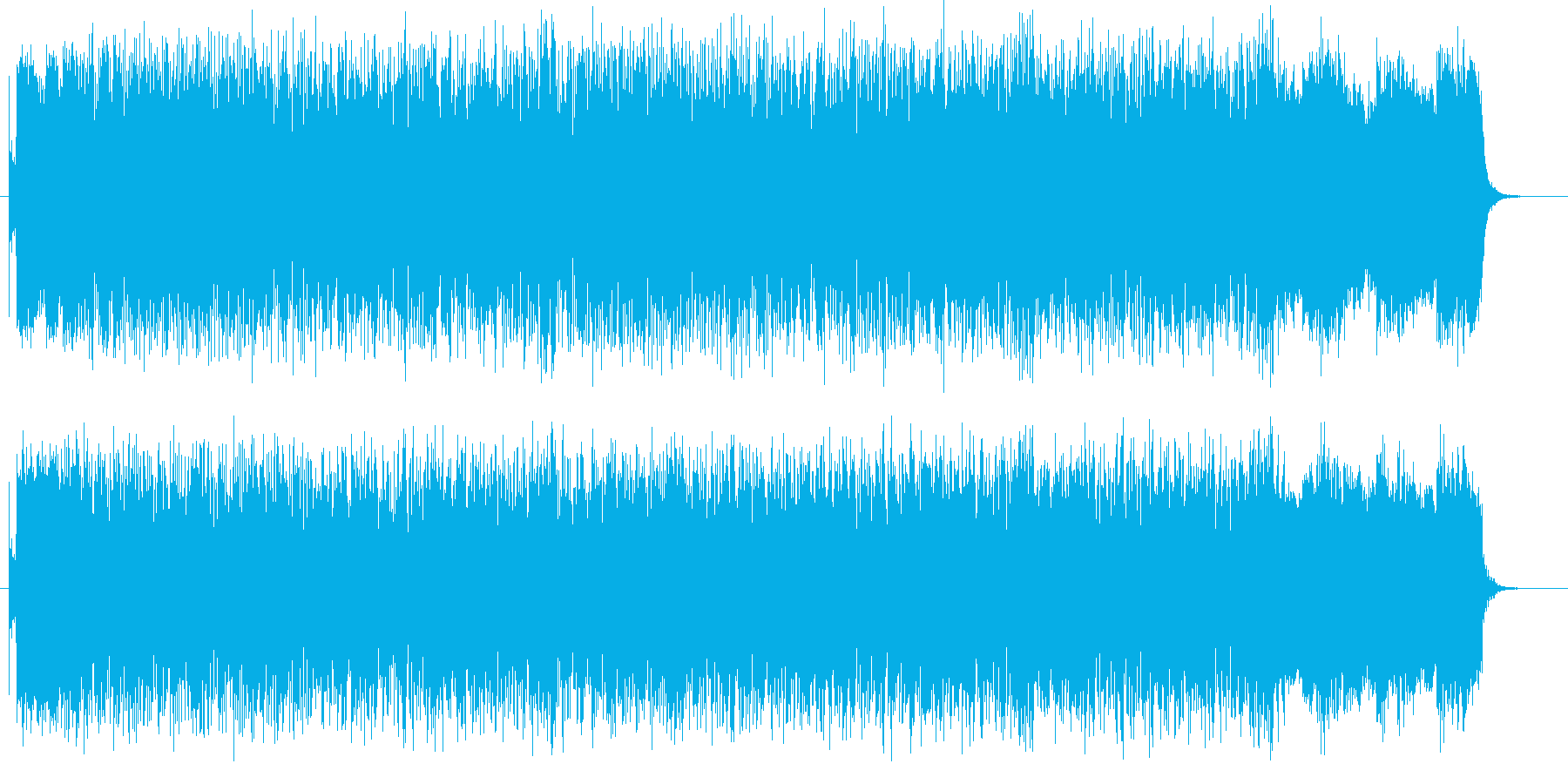 激しさ力強さを持ったシンセサイザーの曲の再生済みの波形