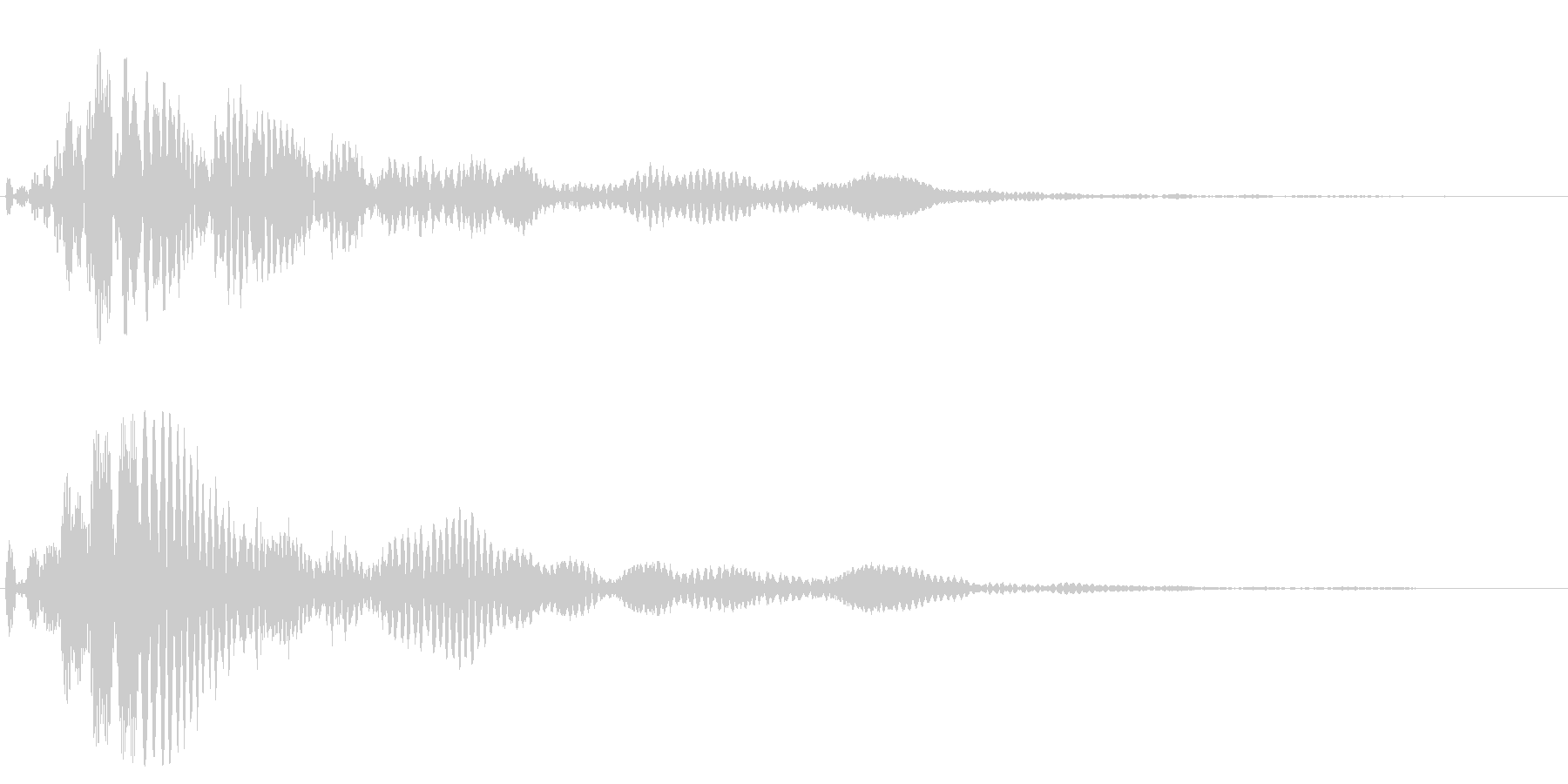 2つの音から成る落ち着いたトーンの効果音の未再生の波形