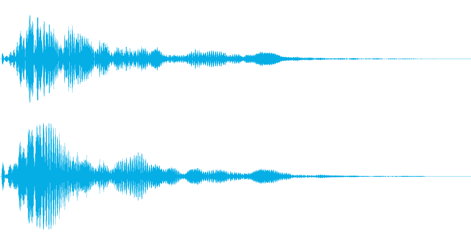 2つの音から成る落ち着いたトーンの効果音の再生済みの波形