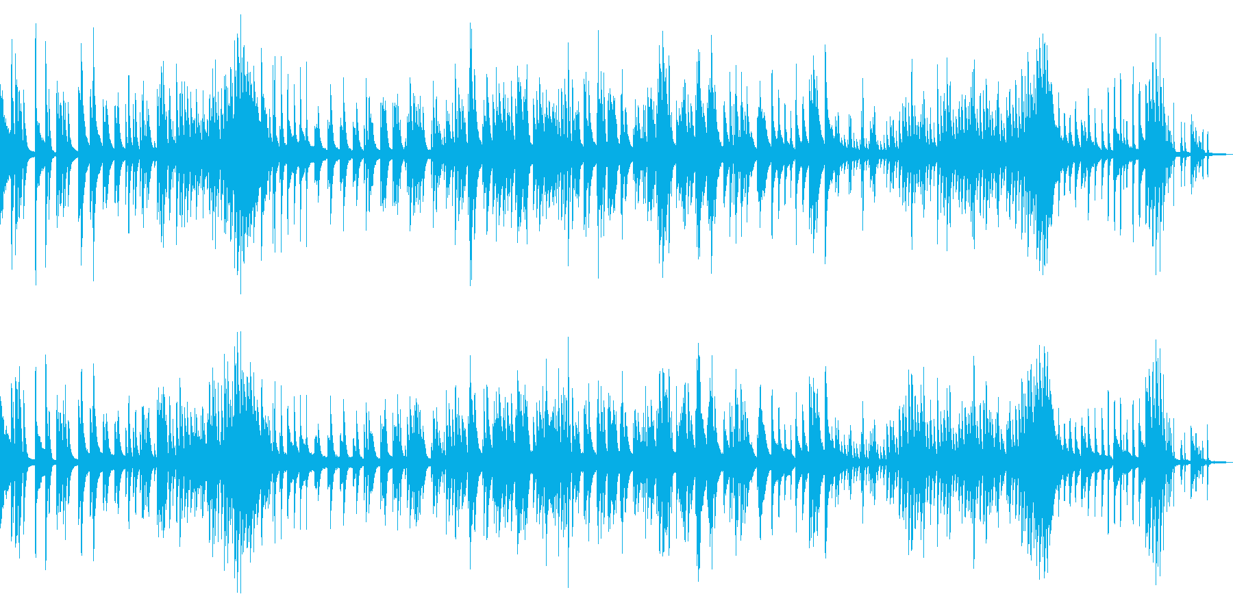 夜の音楽室から聞こえてくるピアノの再生済みの波形