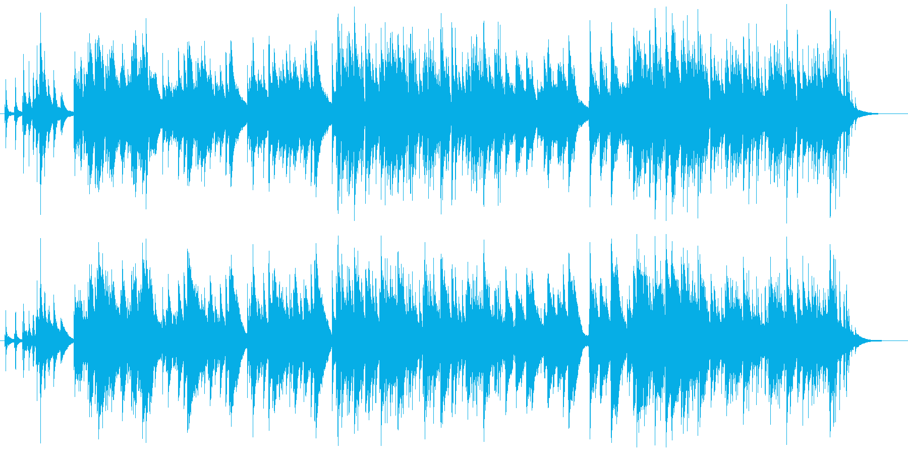 仔犬がかけまわるようなかわいらしい曲の再生済みの波形