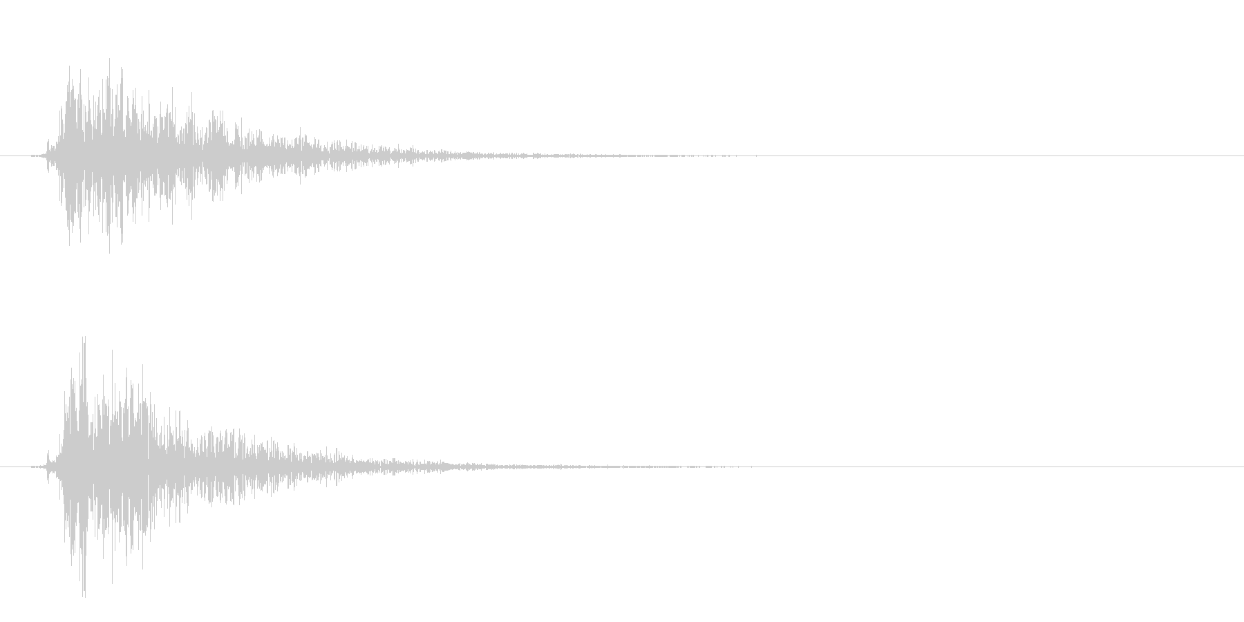 硬めの物質を落としたときの衝撃音です。の未再生の波形
