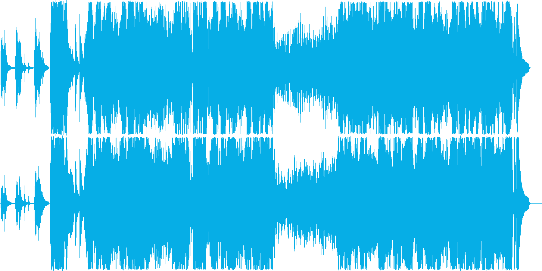 疾走感のあるクラシック系のピアノ曲の再生済みの波形