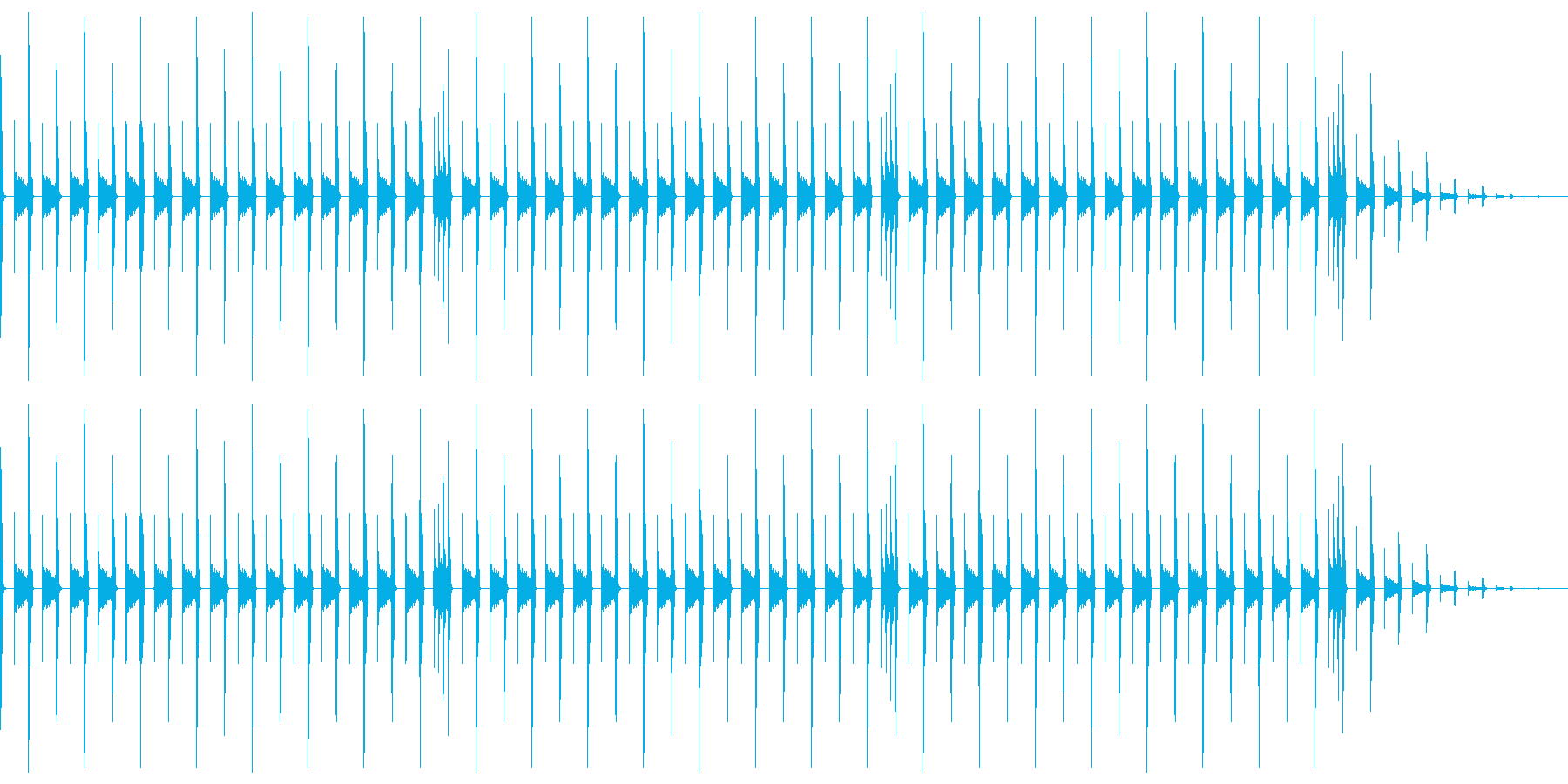 昔のパソコン音源を使ったリズムループの再生済みの波形