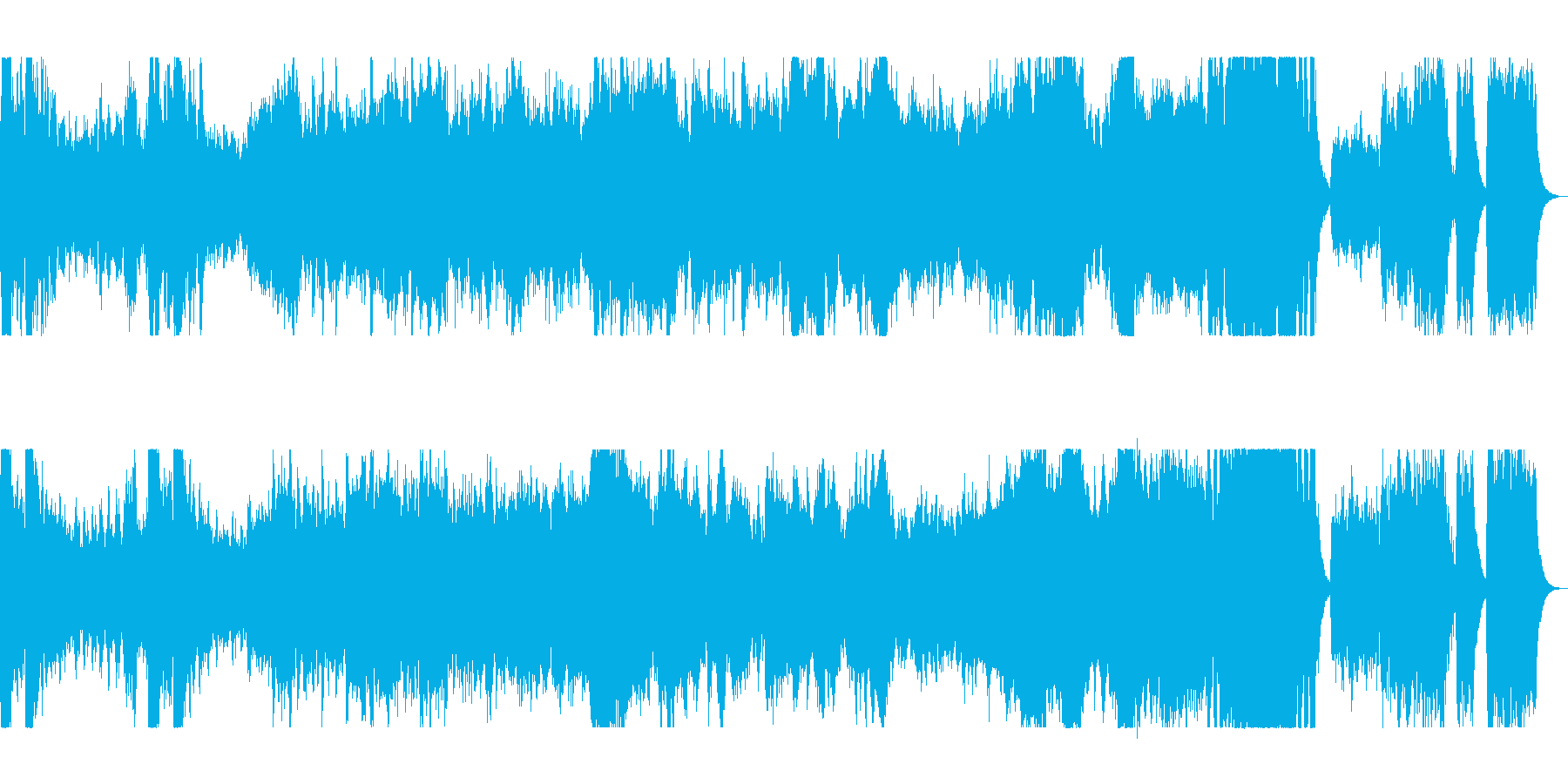 壮大で力強い管楽器・バイオリン曲の再生済みの波形