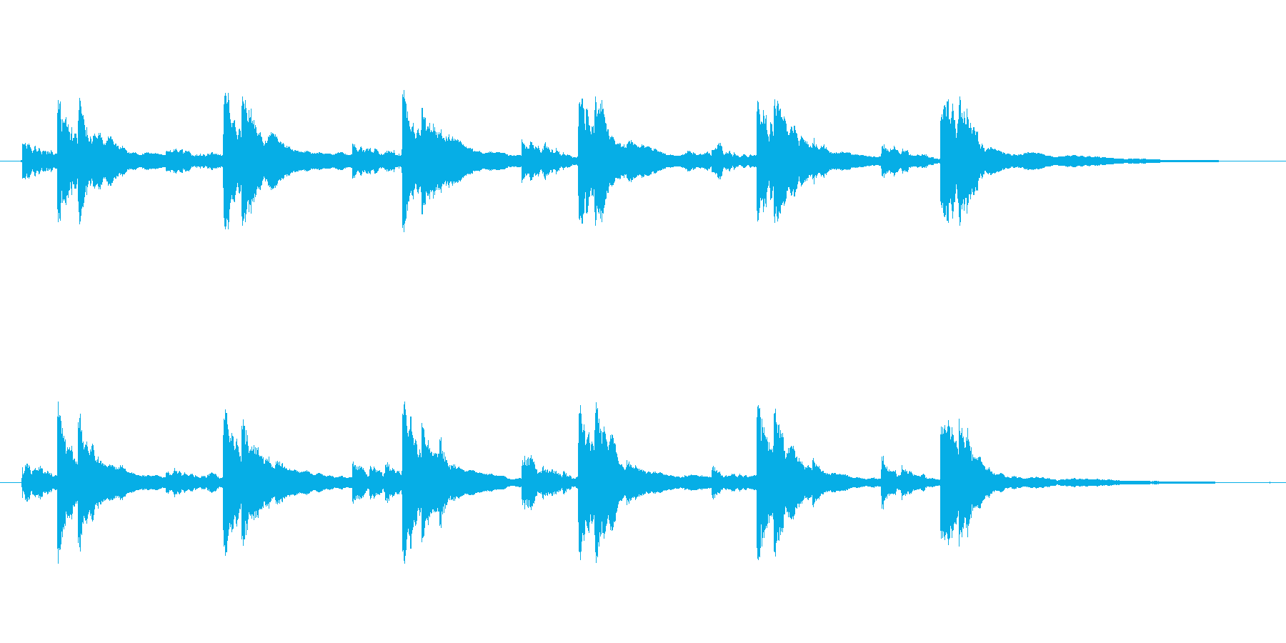 鐘の音の再生済みの波形