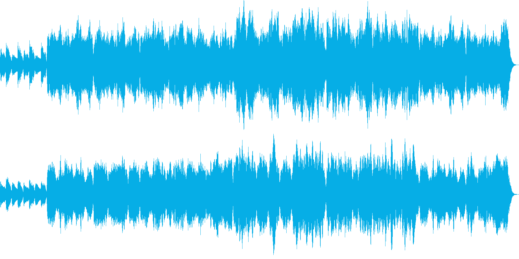 ゆらりふらりと散歩している様な印象の曲の再生済みの波形