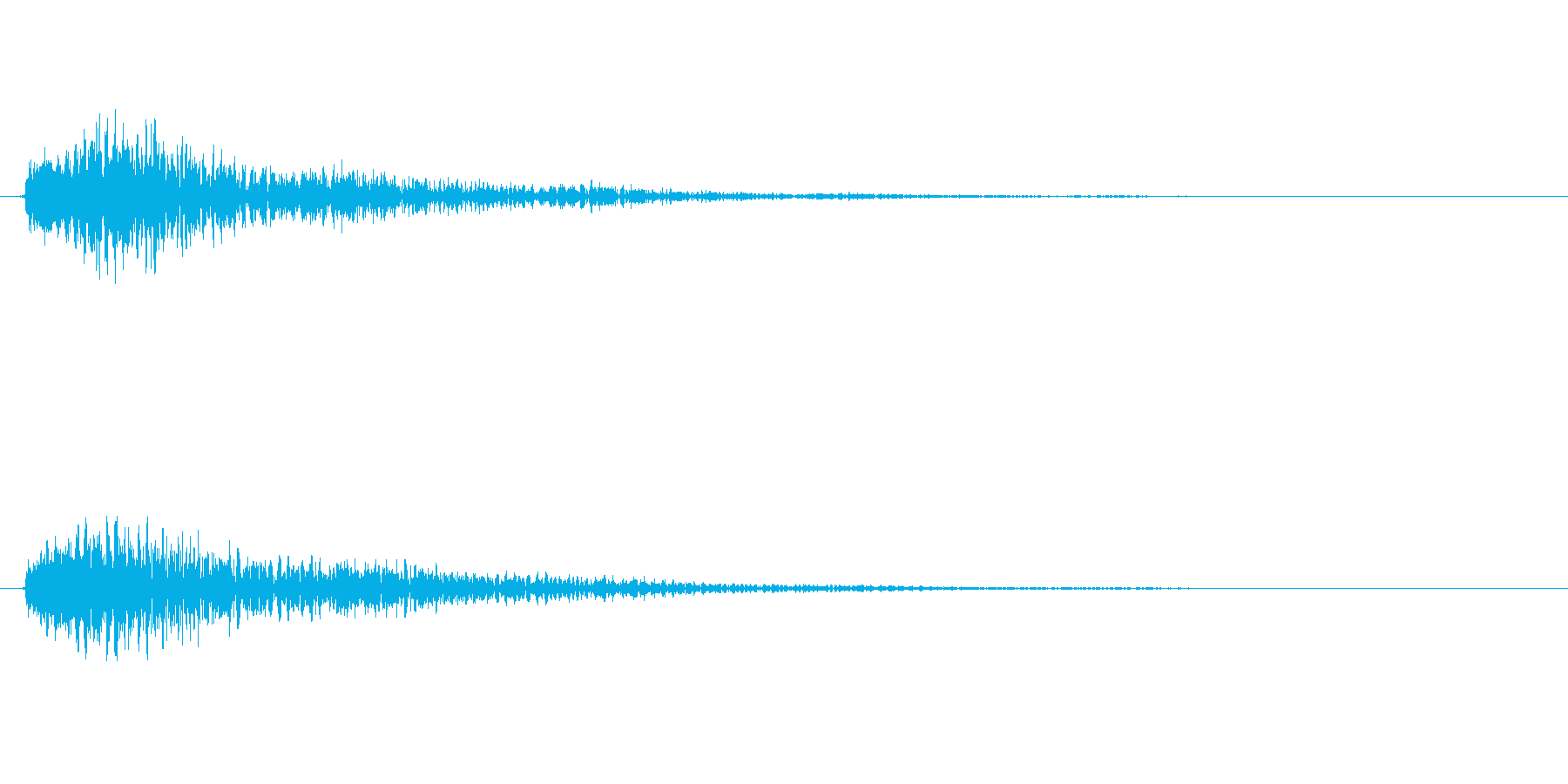 重厚なベルの効果音(ボタン、通知)の再生済みの波形