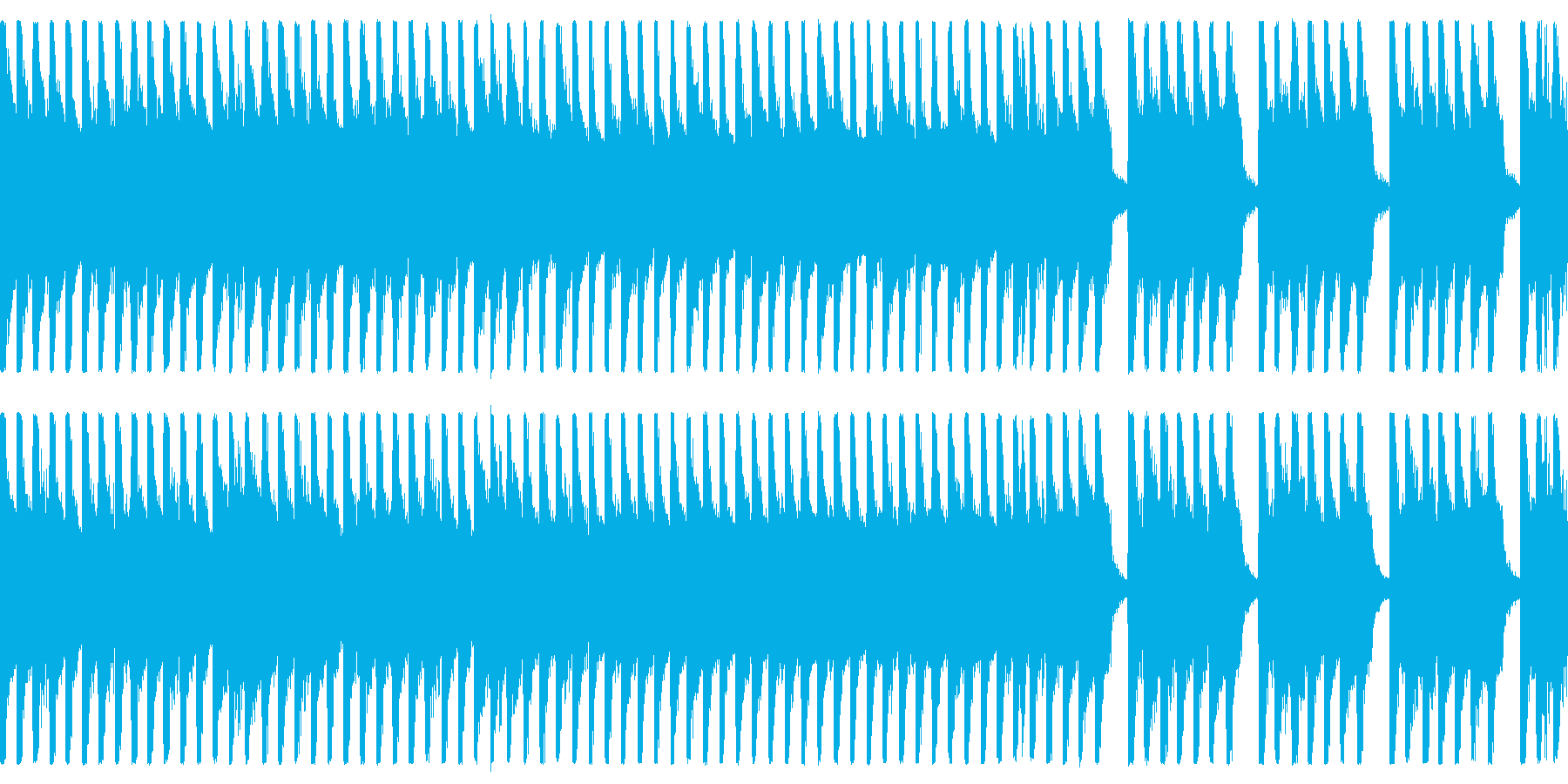 8bit ほのぼの楽しいBGM ループ用の再生済みの波形