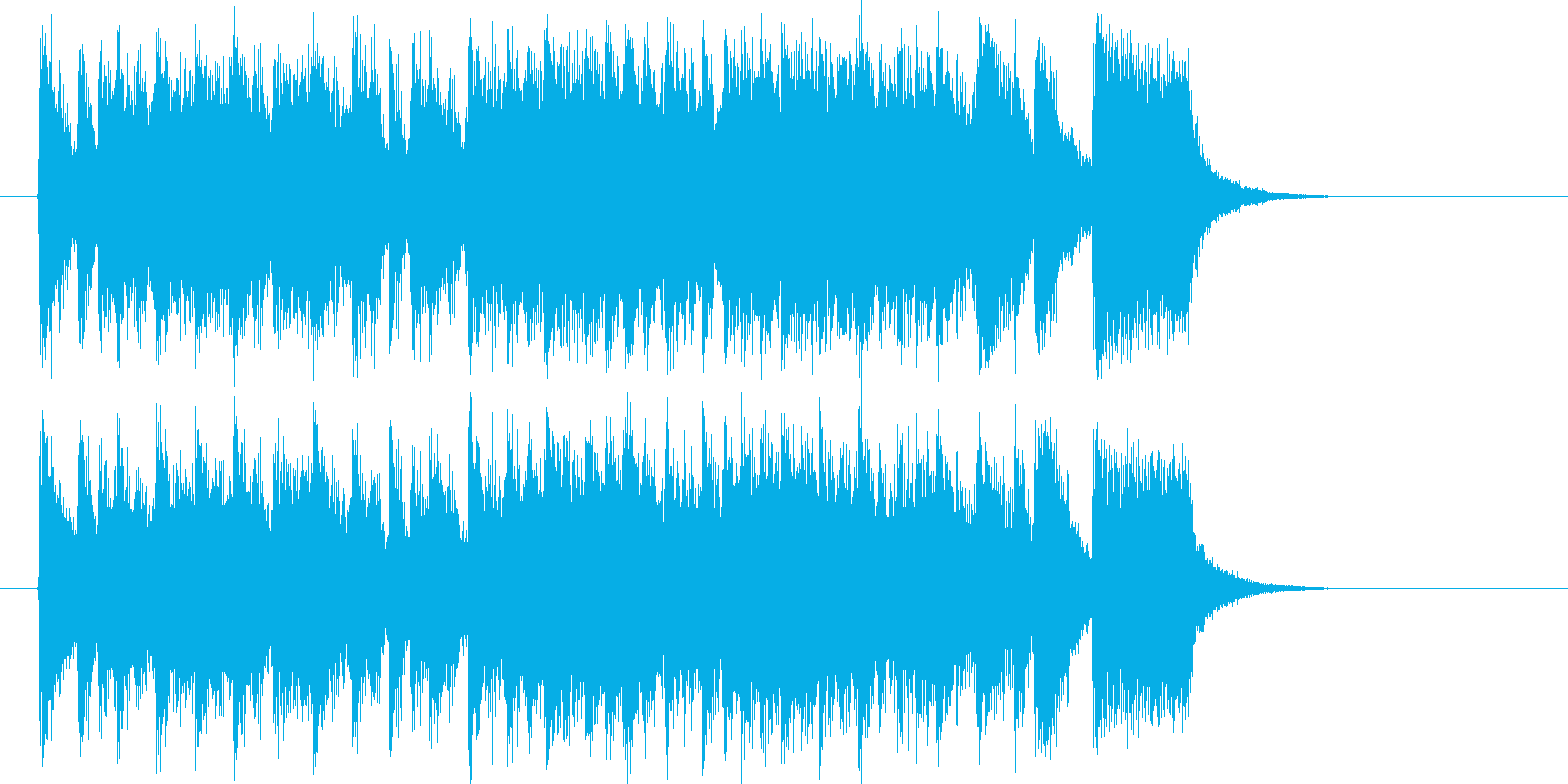 エレキギターが力強く疾走感あるロック曲の再生済みの波形