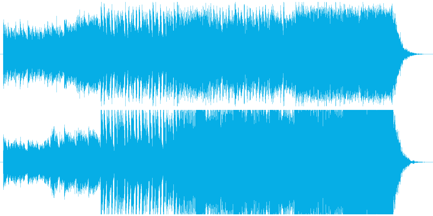 オープニングを予感させるワクワクする楽曲の再生済みの波形