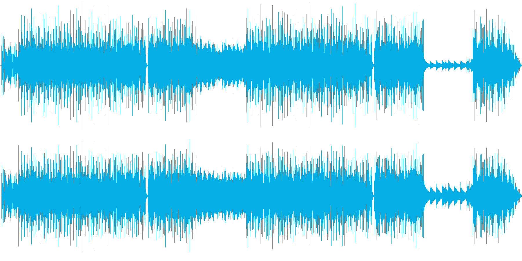疾走感のあるフュージョン曲の再生済みの波形