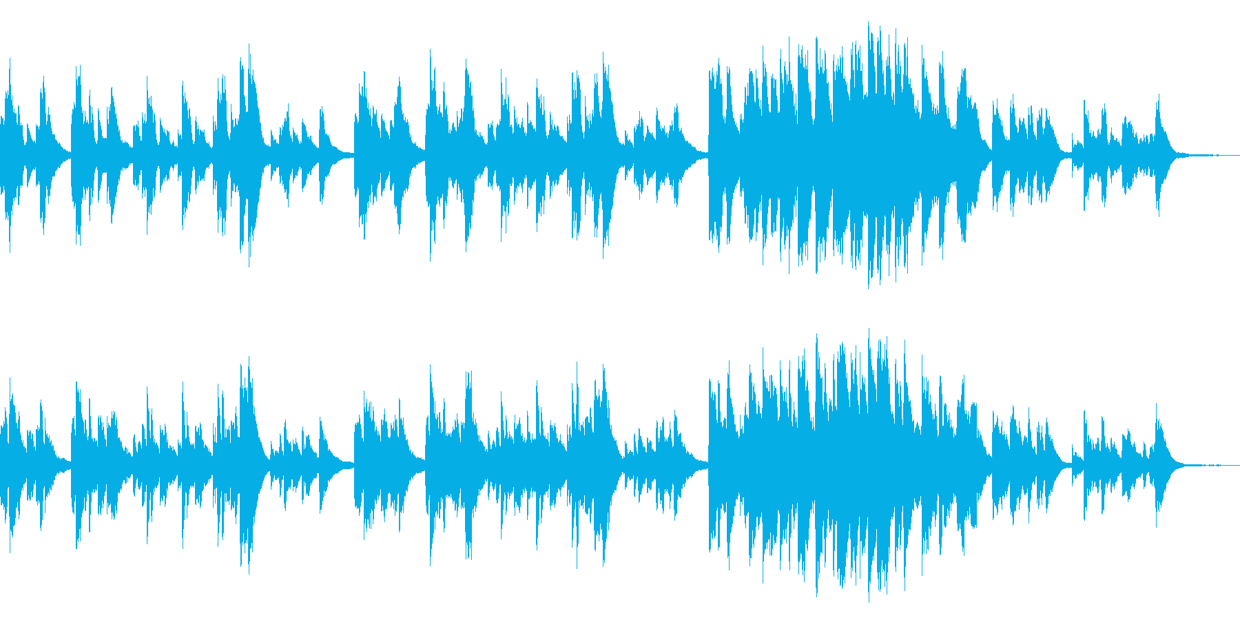 ピアノメインの哀しげで幻想的な曲の再生済みの波形