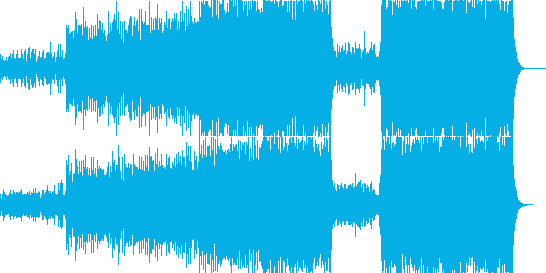 映像やCM向けの壮大で期待感のある曲の再生済みの波形