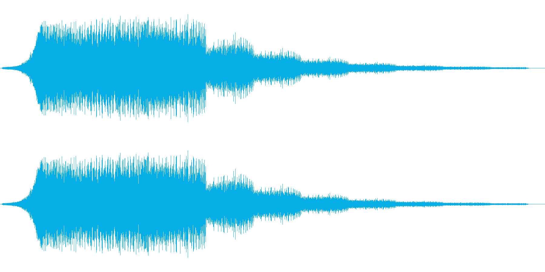流れるようなシャープな効果音の再生済みの波形