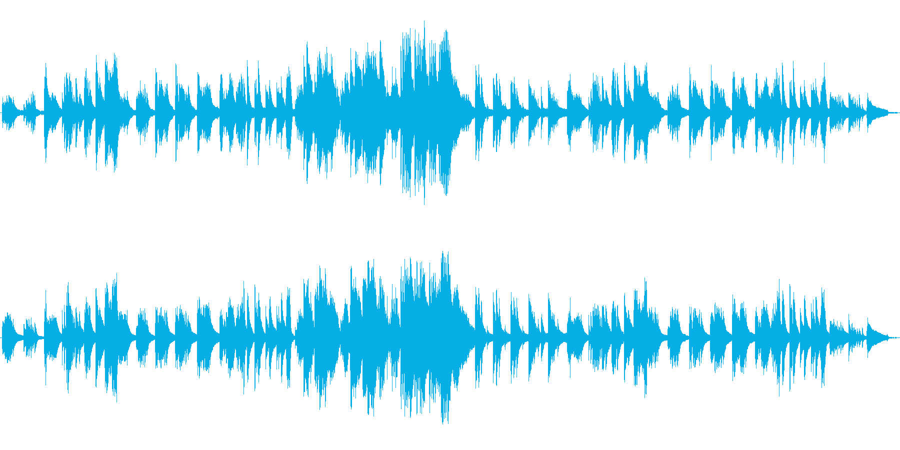 曖昧とした気だるげなピアノBGMの再生済みの波形