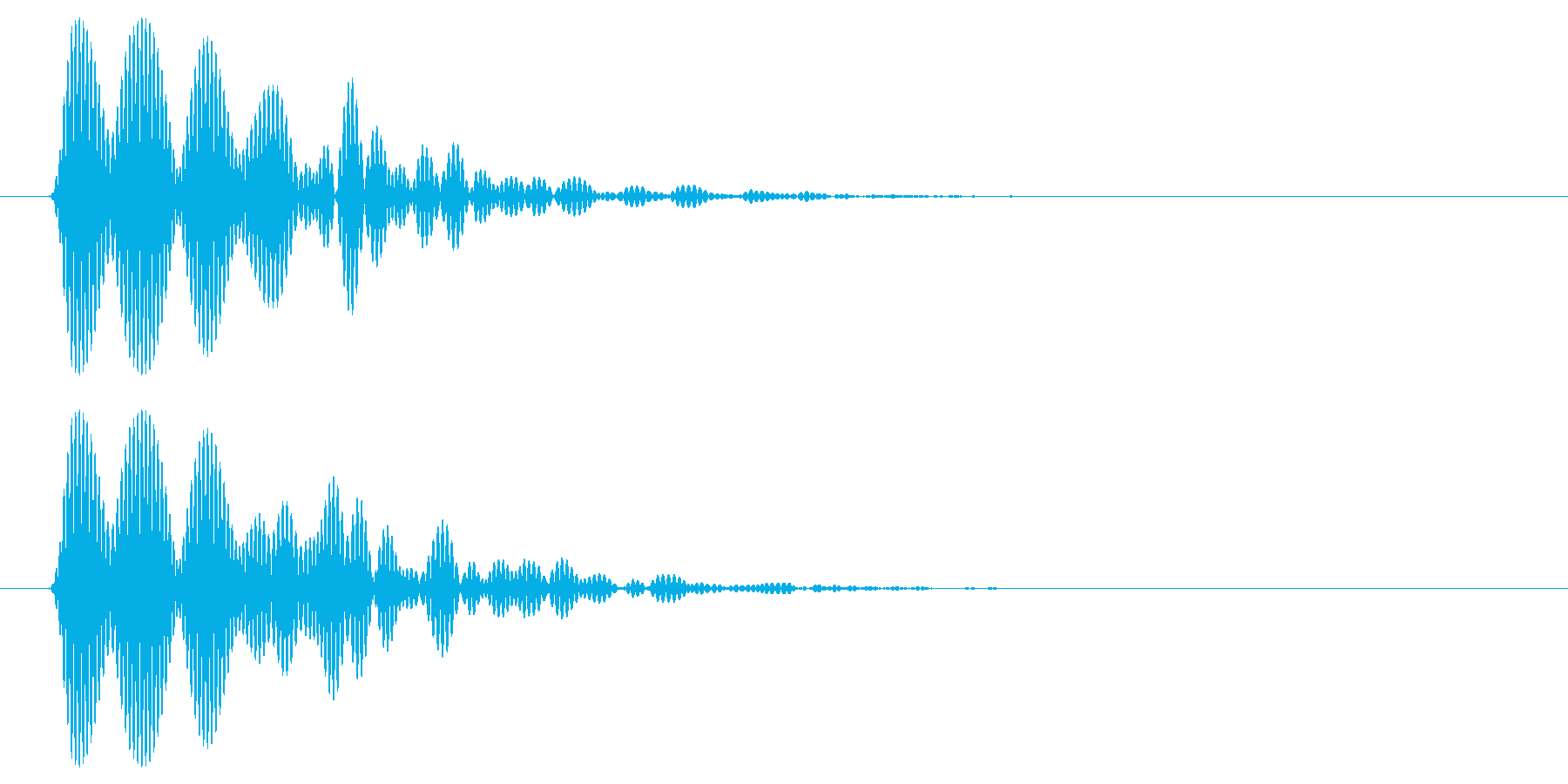 ボンッ(叩く)短めの音の再生済みの波形