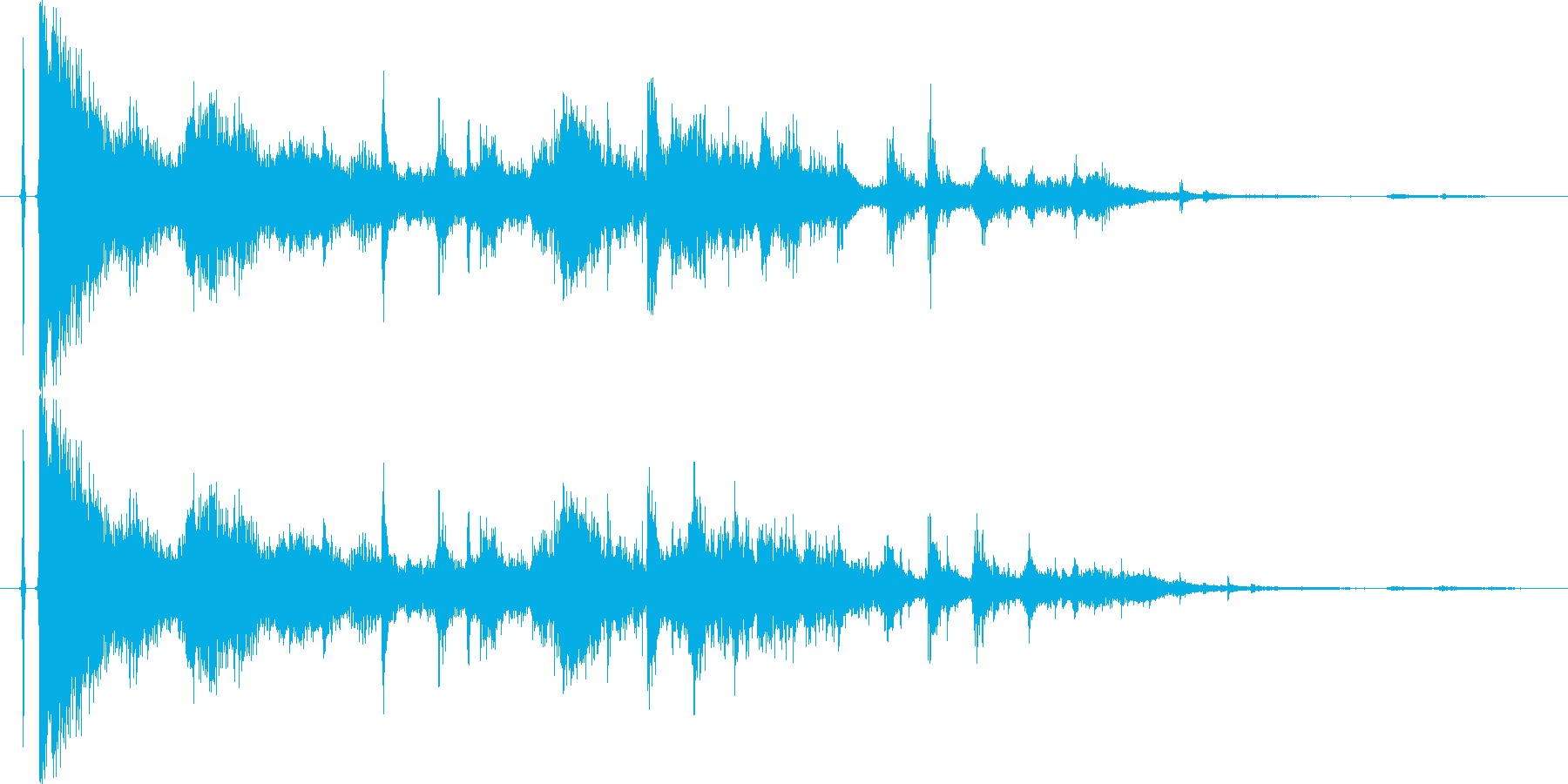 ガラスやグラスが勢いよく割れる効果音02の再生済みの波形
