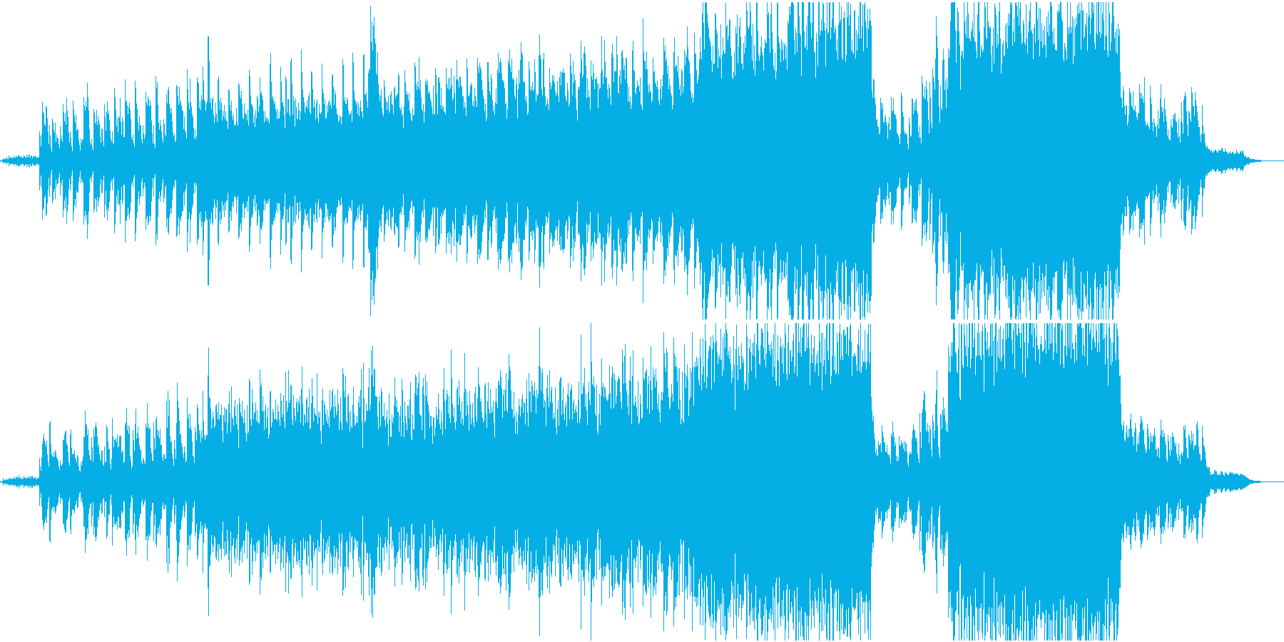 ピアノとストリングスの映像的な曲の再生済みの波形
