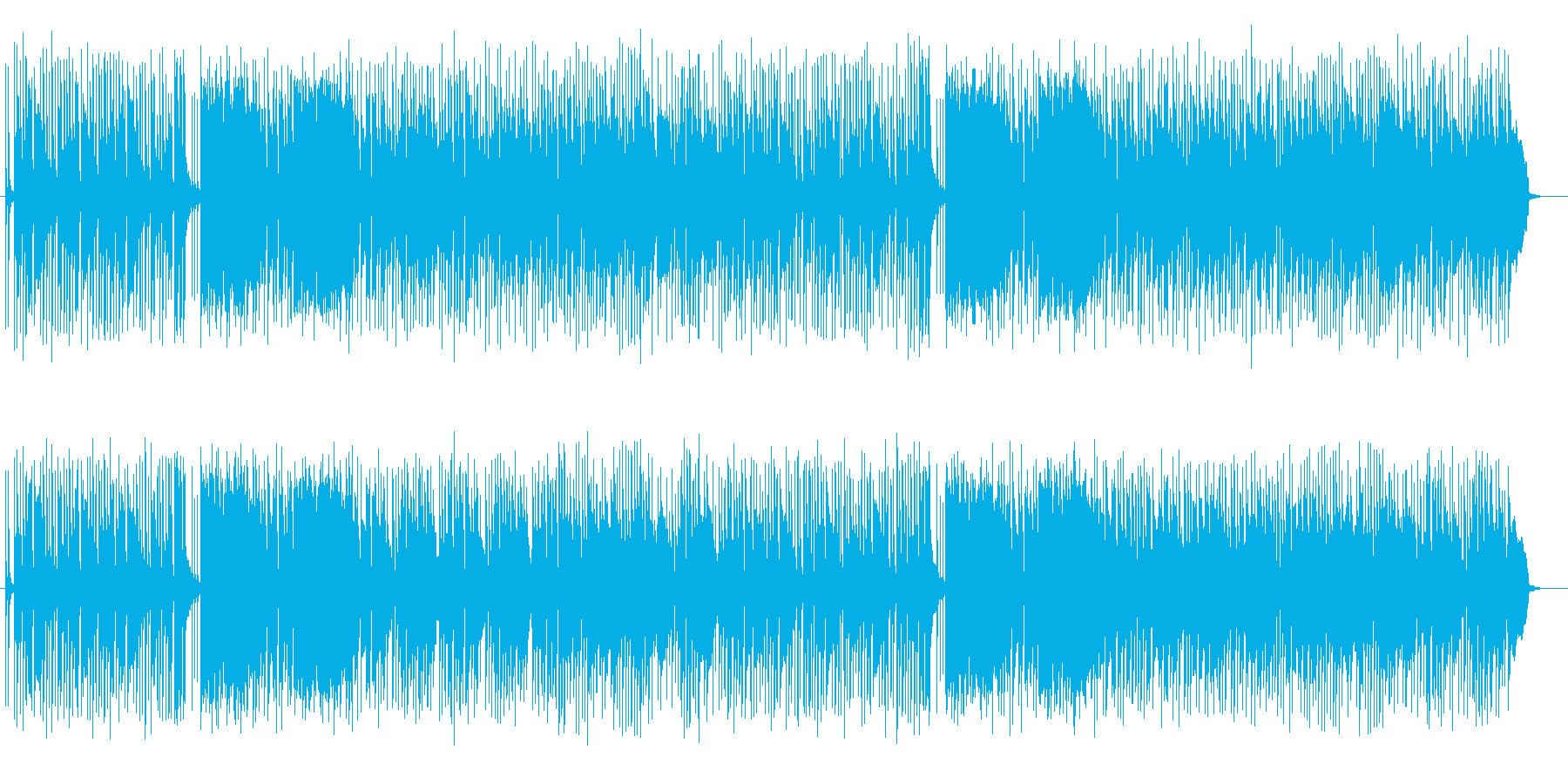 可愛いいスローテンポのシンセサイザーの曲の再生済みの波形