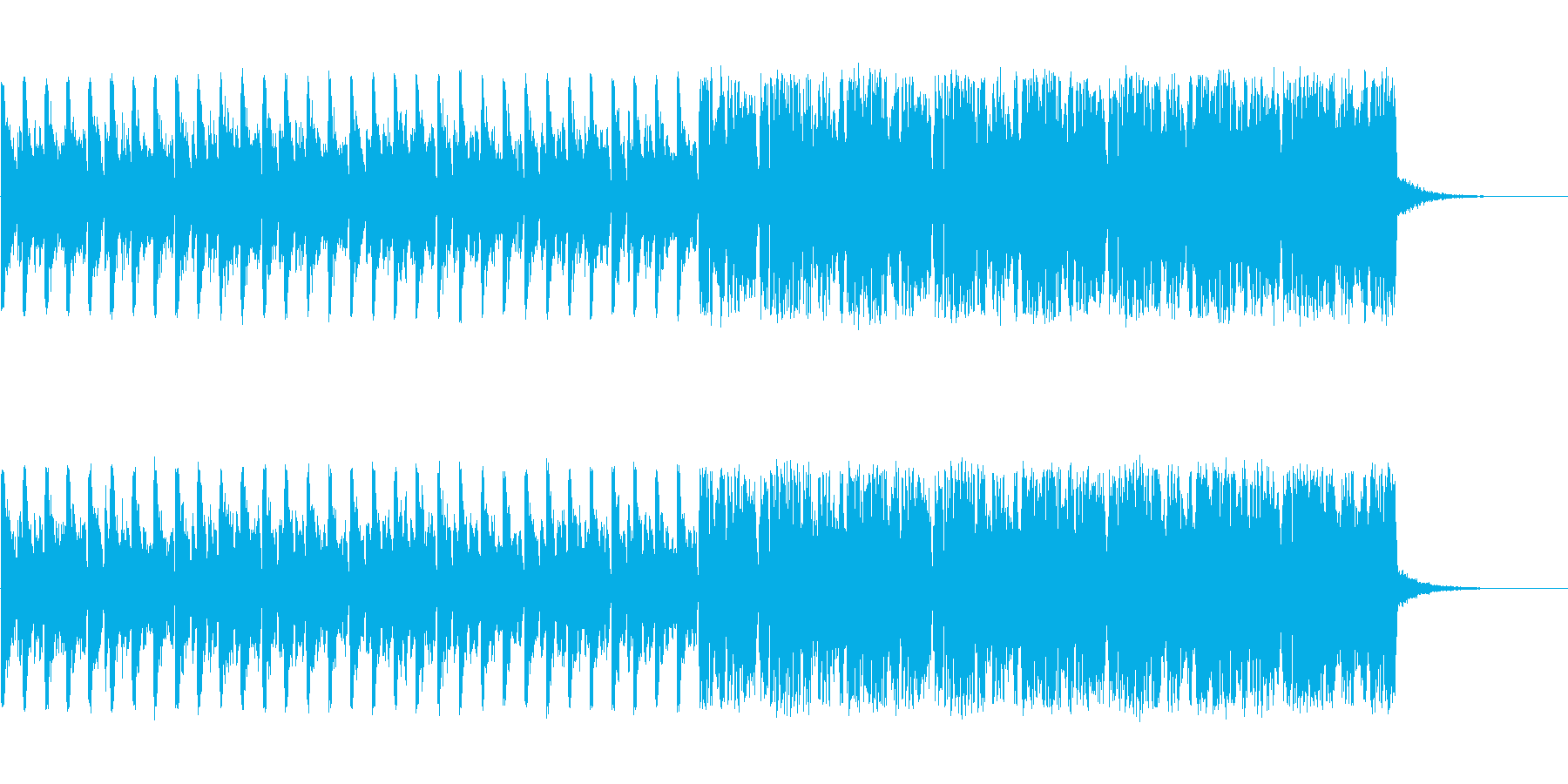 CM等で使われる事を想定した短いダンス曲の再生済みの波形