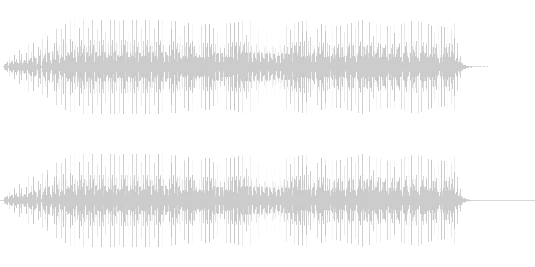ブーン(単音で徐々に音程が上がる効果音)の未再生の波形