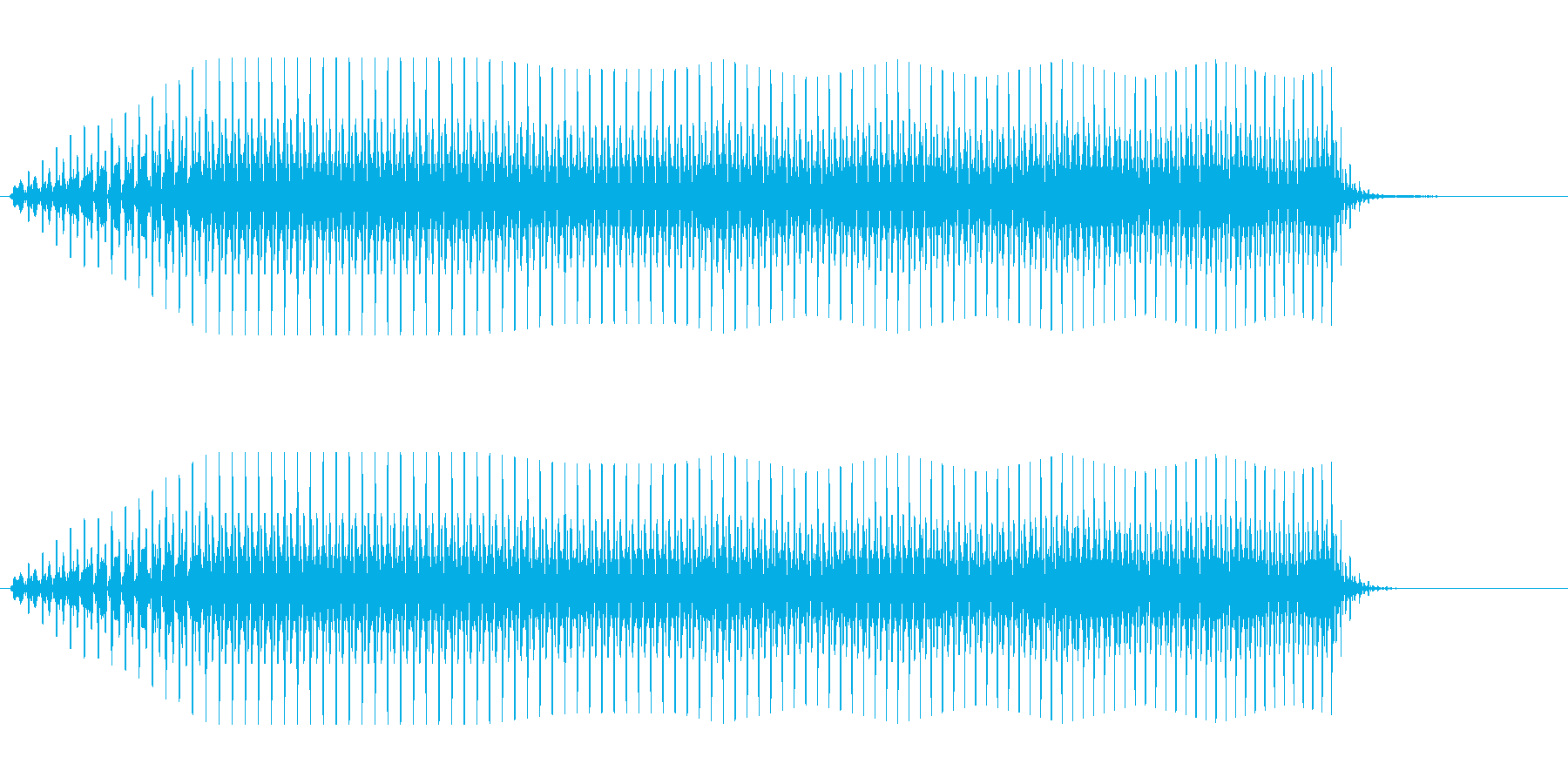 ブーン(単音で徐々に音程が上がる効果音)の再生済みの波形