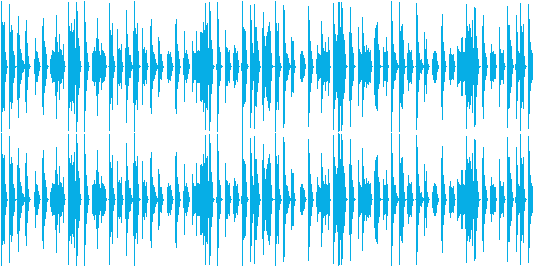 ドラムンベースを基本にした楽曲です。の再生済みの波形