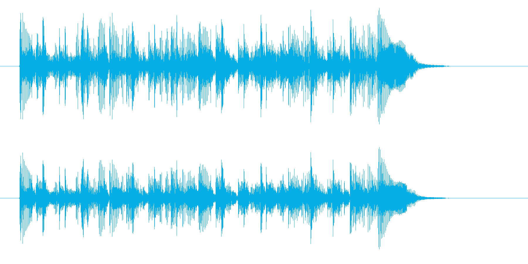 ドラムとベースがメインの渋めロックの再生済みの波形