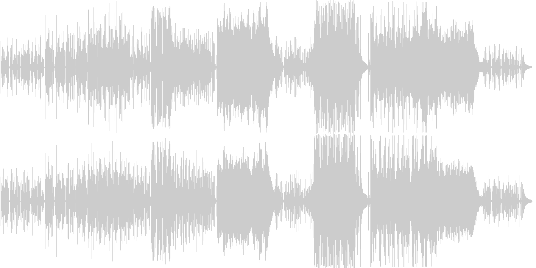 おもちゃ箱のようなリコーダーや木琴の曲の未再生の波形