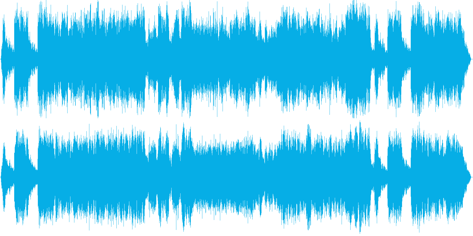 荒々しくも壮大なオーケストラ風の楽曲の再生済みの波形