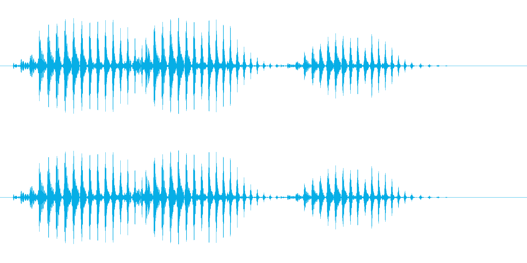 ブワワ(シンプルな単音の効果音)の再生済みの波形