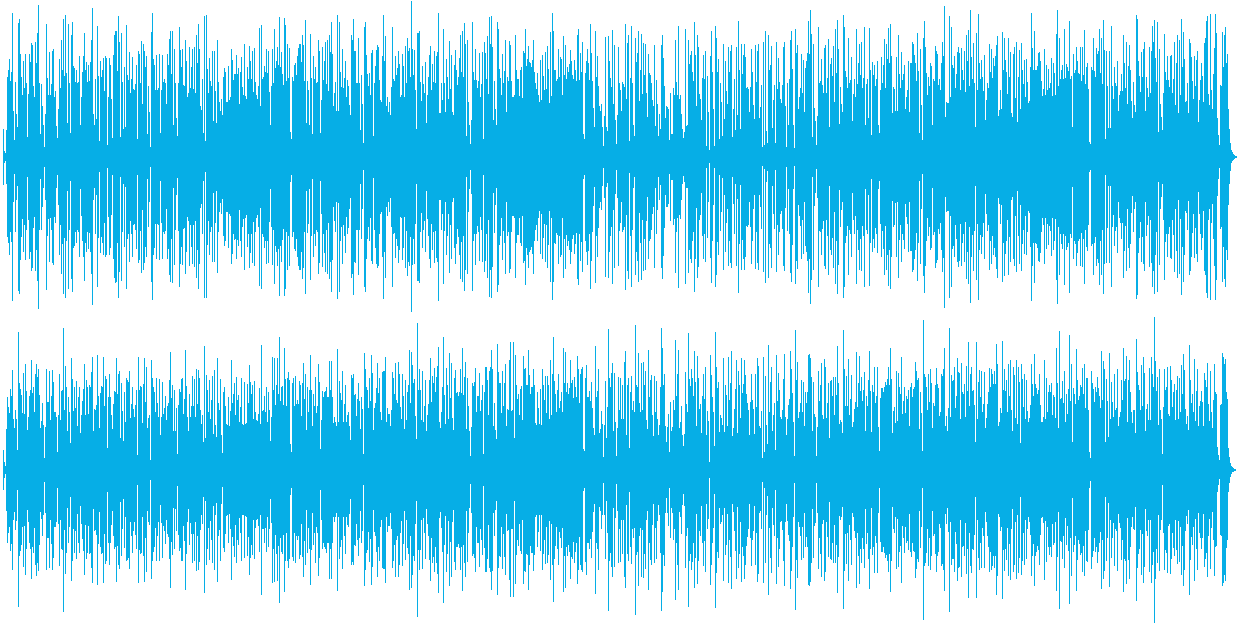 ポップでリズミカルなシンセサイザー楽曲の再生済みの波形