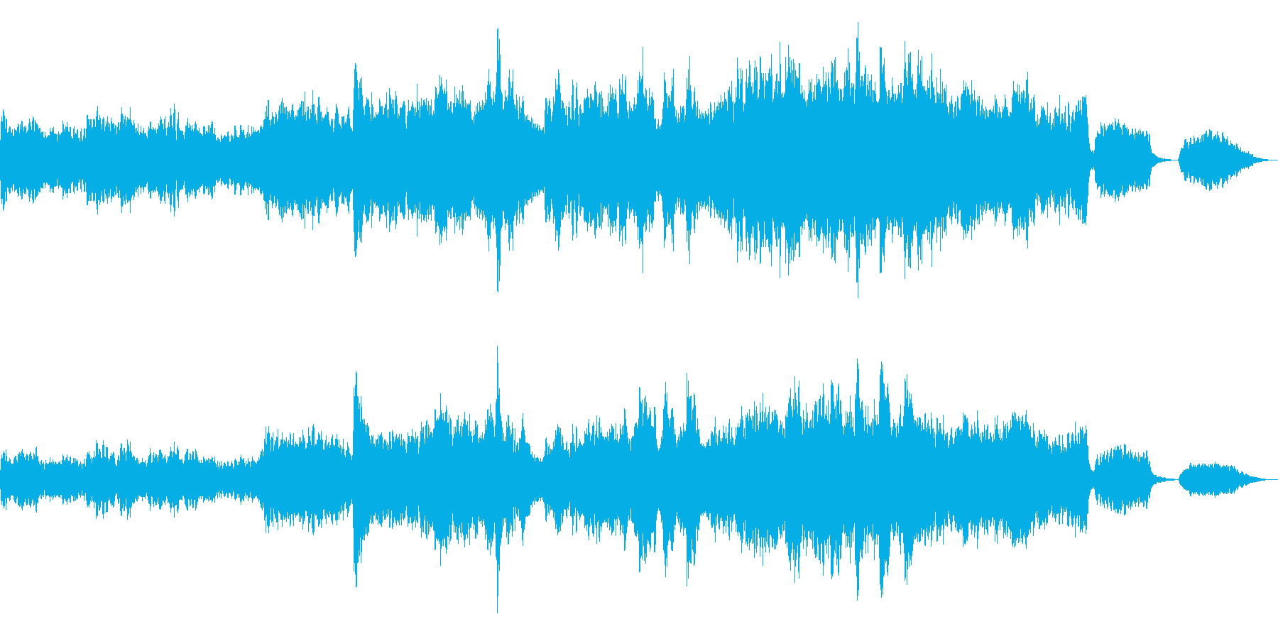 バイオリンが絡み合うドラマチックな感動曲の再生済みの波形