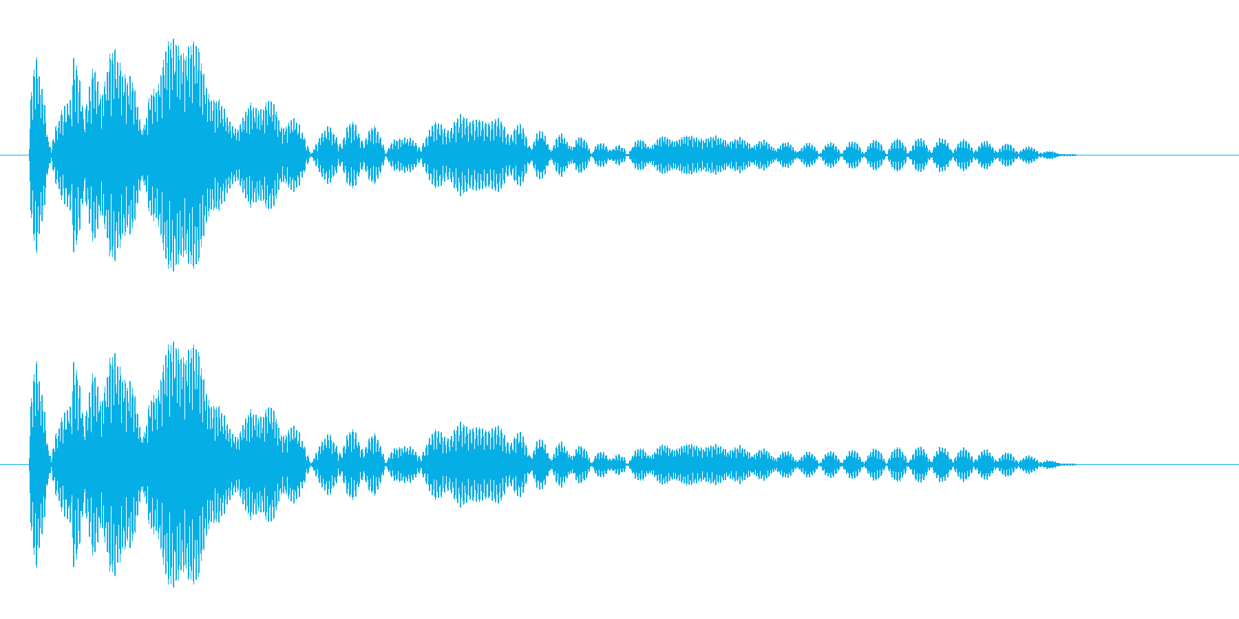 立体的に響く印象の音の再生済みの波形