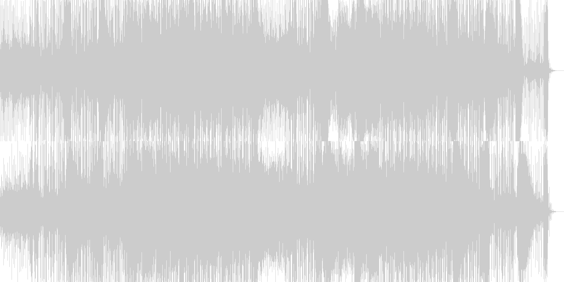 崩れ落ちそうなカッコイイリズムのテクノ曲の未再生の波形