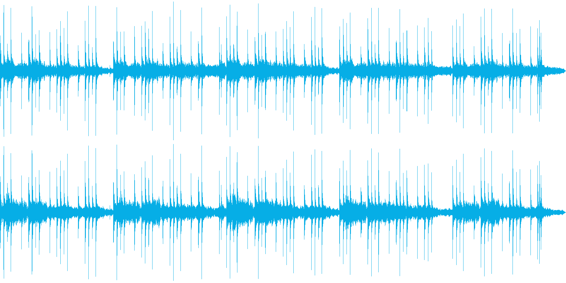 乾いた音の不気味な雰囲気のループ用楽曲の再生済みの波形