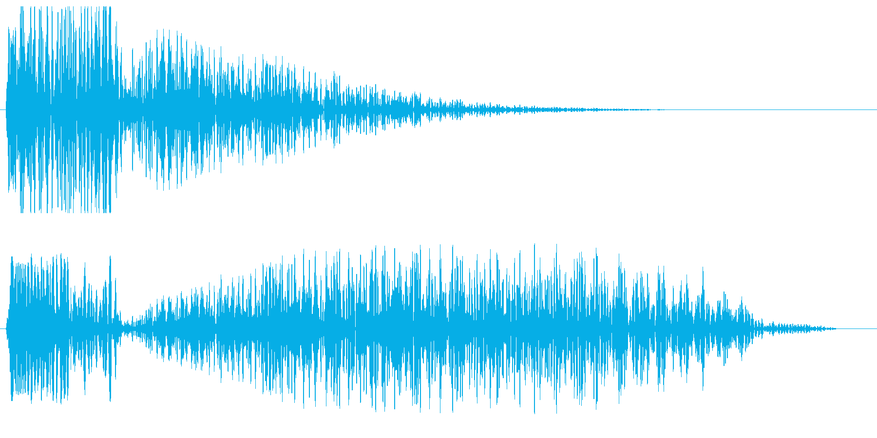 ドン ヒューン(低音で深く響く音)の再生済みの波形