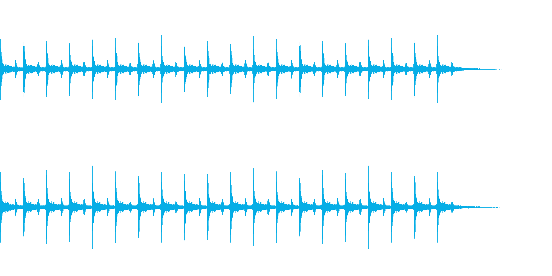 心の中の音シリーズ 時計の秒針と心臓音の再生済みの波形