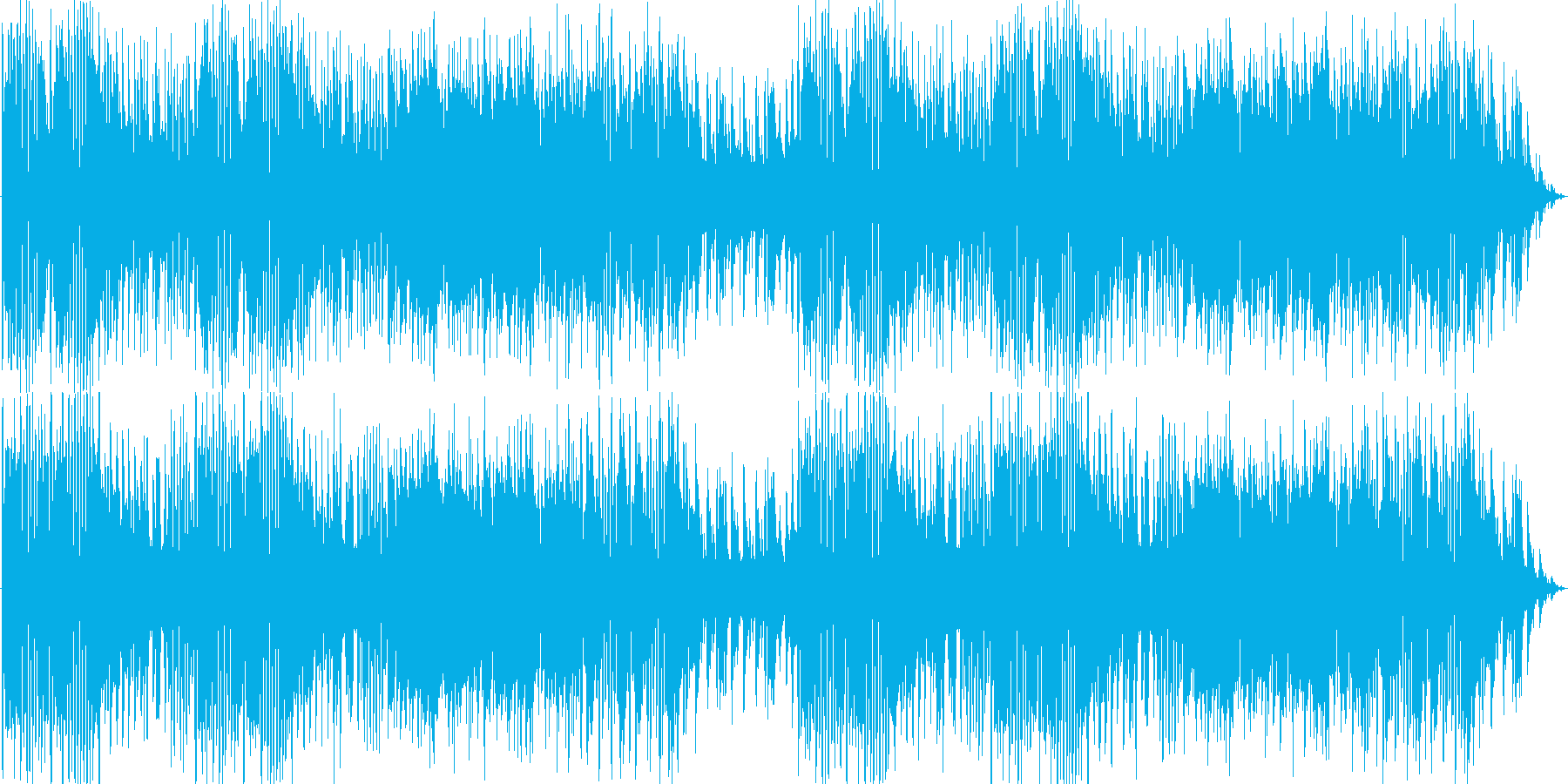 ピアニカや木琴を使った賑やかな曲の再生済みの波形