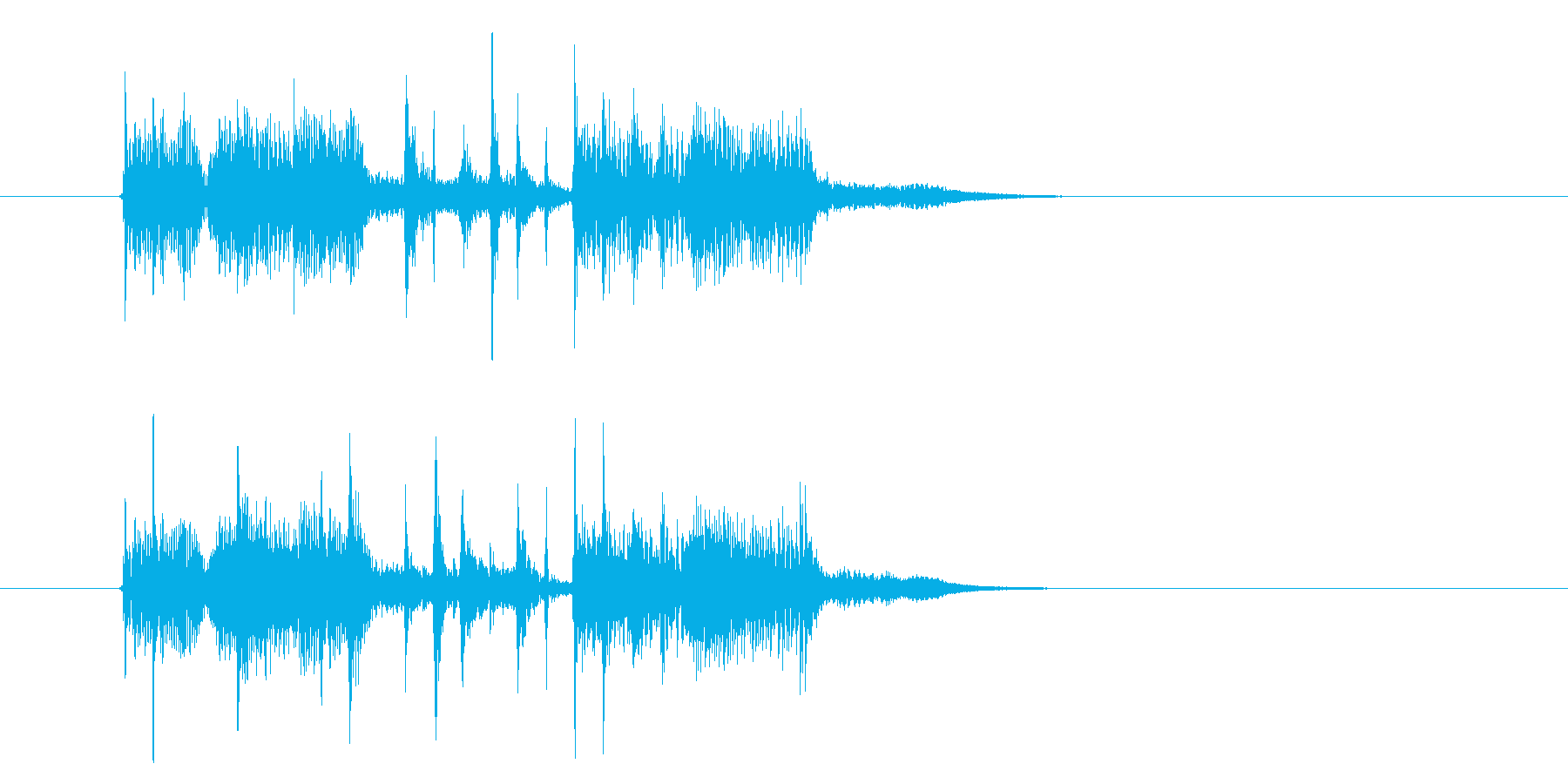 パーカッションの音に浮遊感があるシンセ曲の再生済みの波形