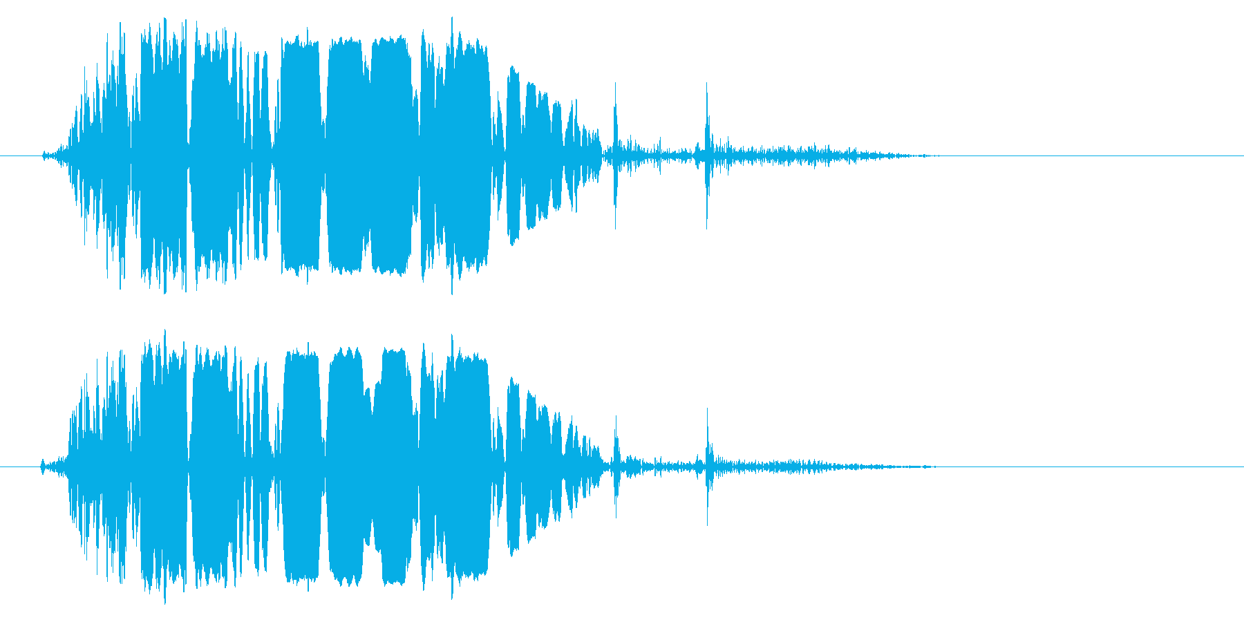 ドンッという重みのある鈍い音の再生済みの波形