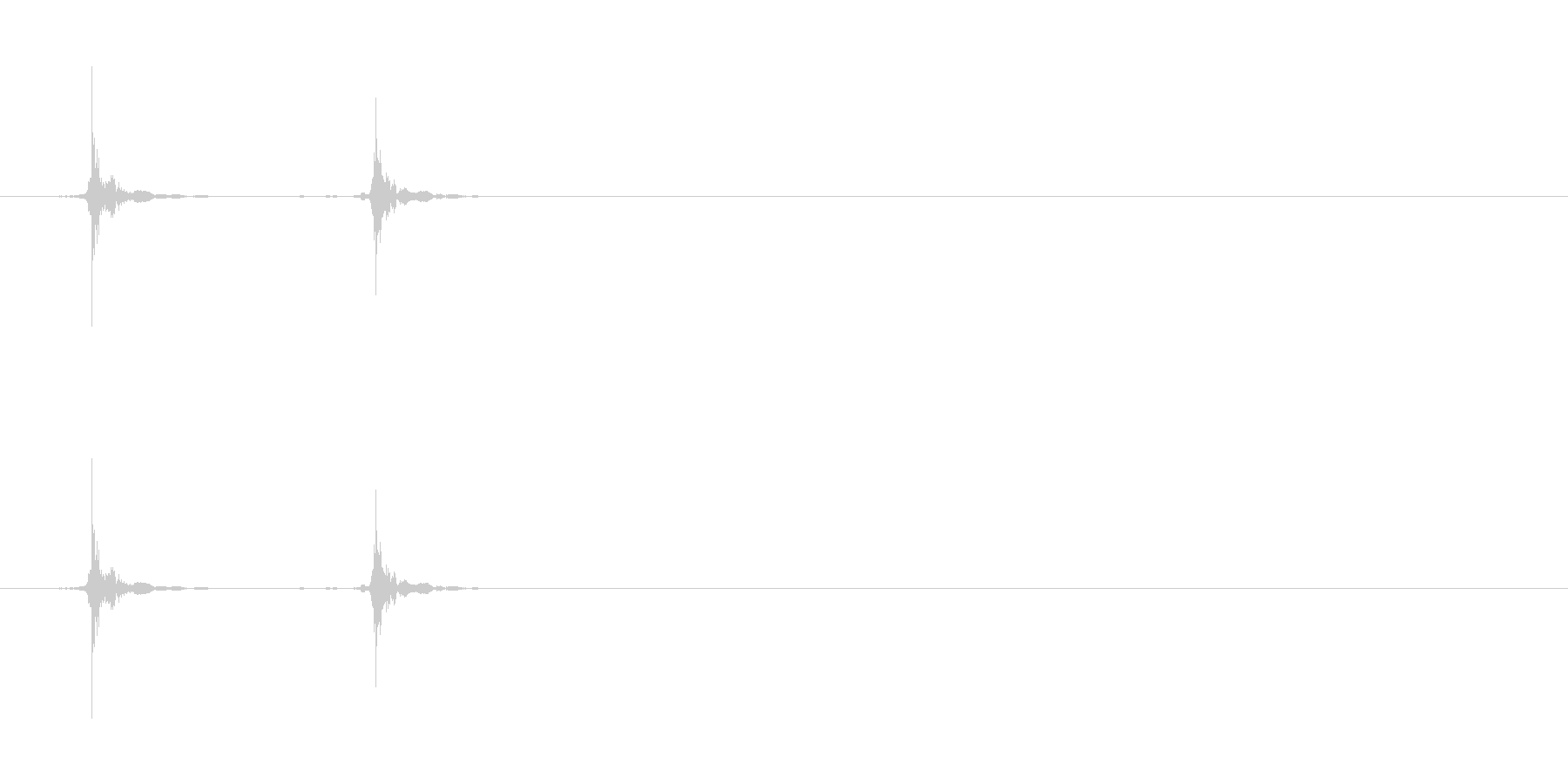 カチッ(フタの開閉、クリック)の未再生の波形