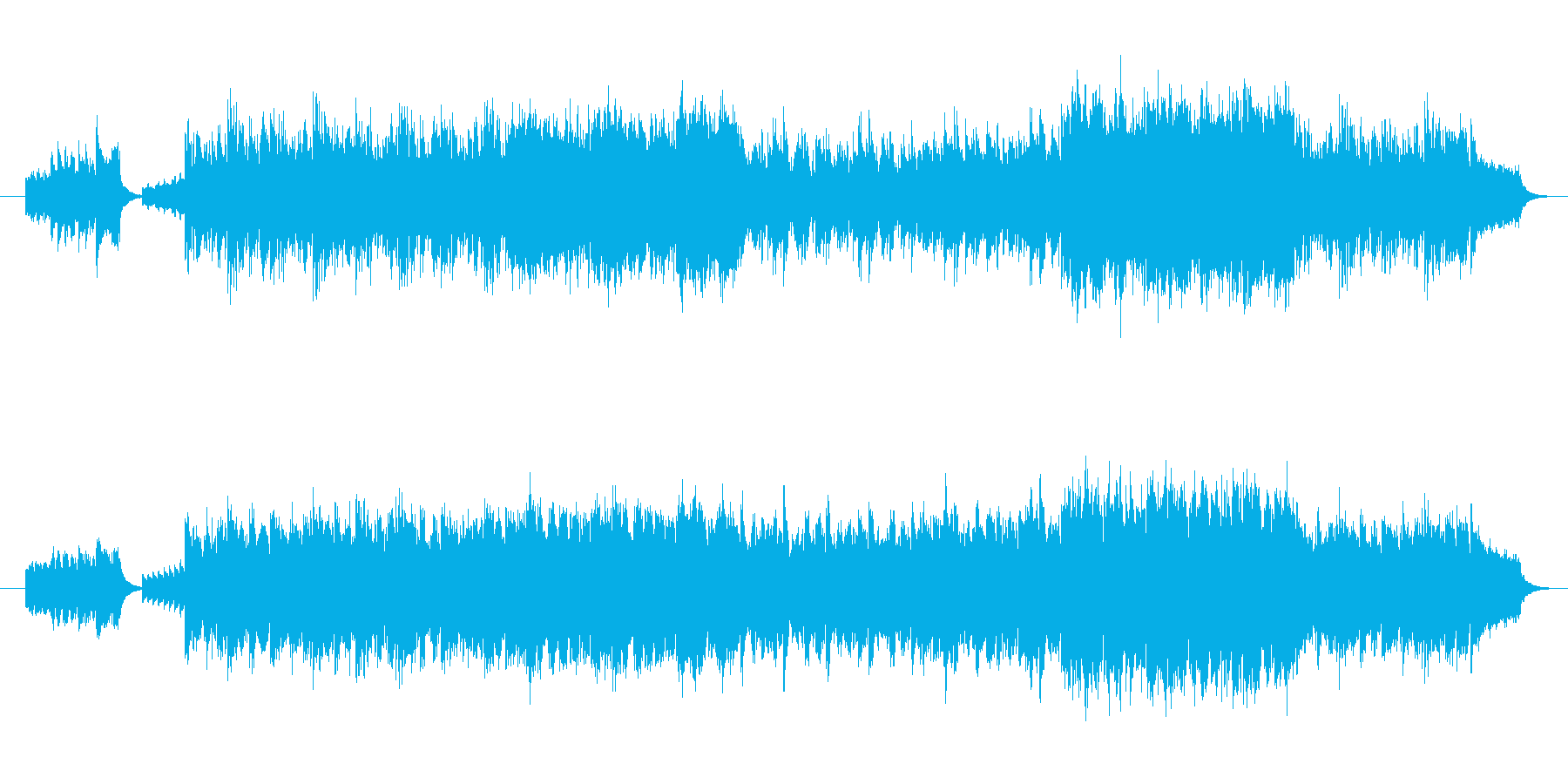 疾走感あふれる明るいオーケストラBGMの再生済みの波形