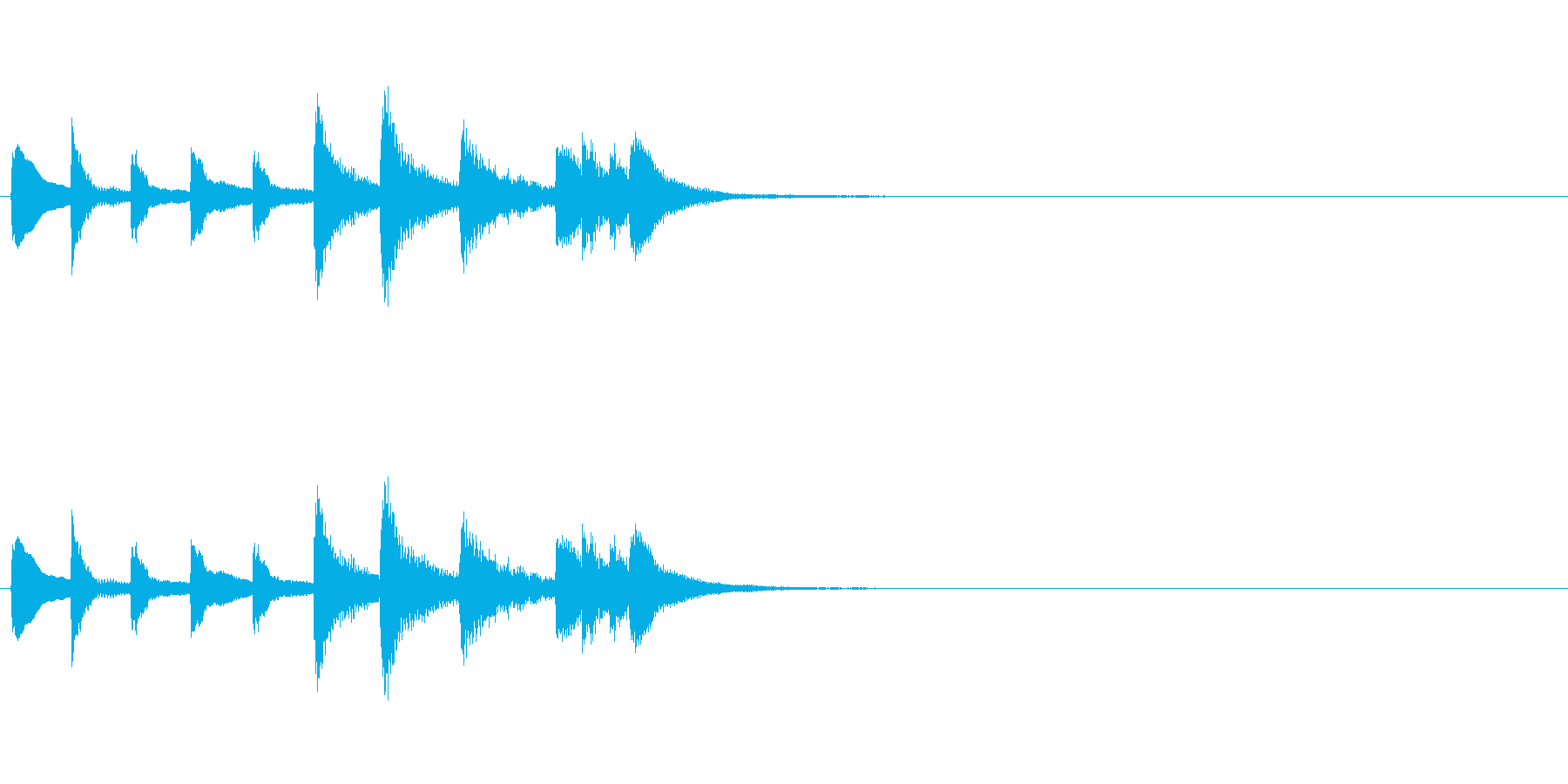 和風効果音 琴2(拍子木なし)の再生済みの波形
