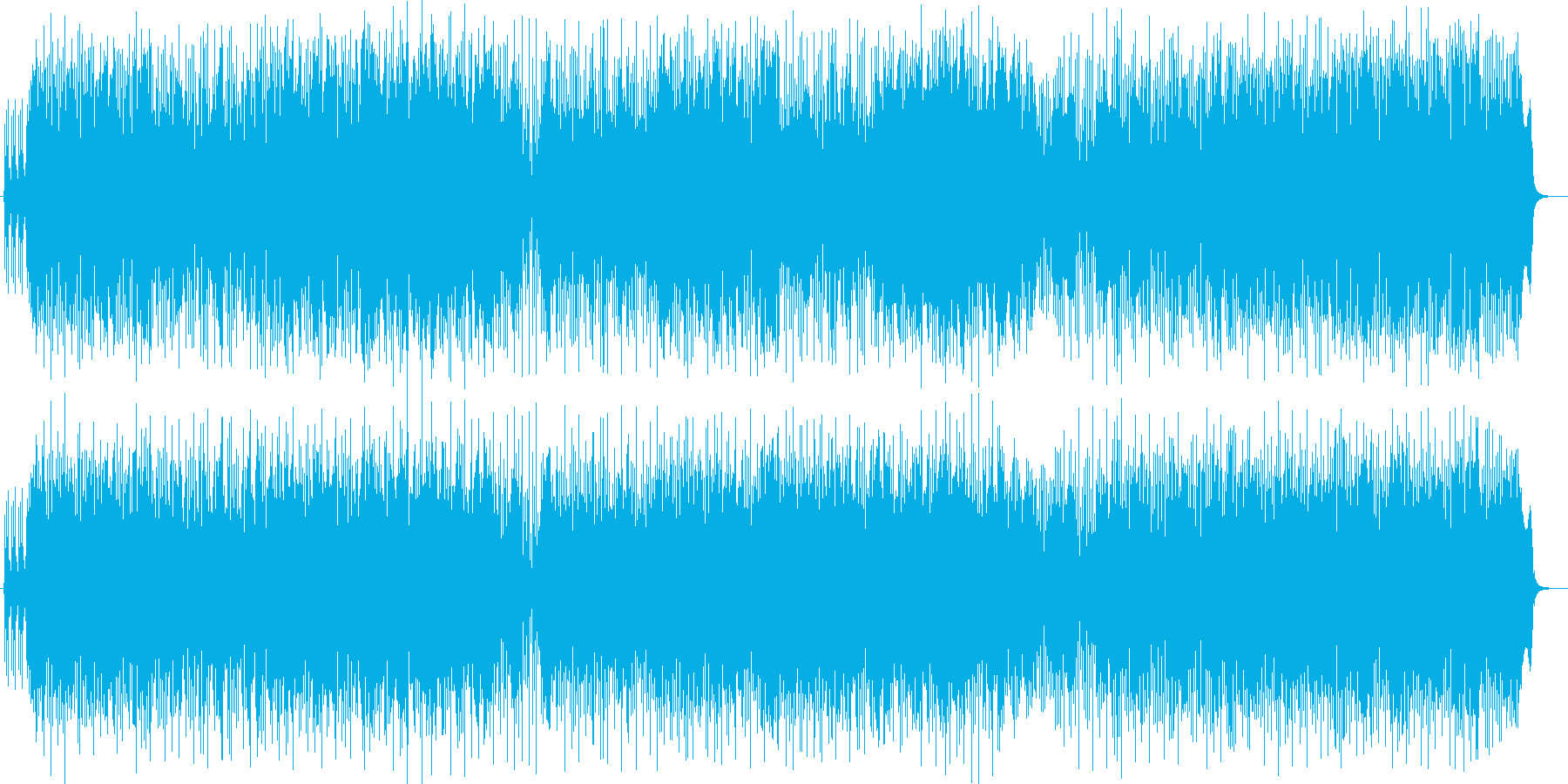 躍動感がある吹奏楽とシンセのポップな曲の再生済みの波形