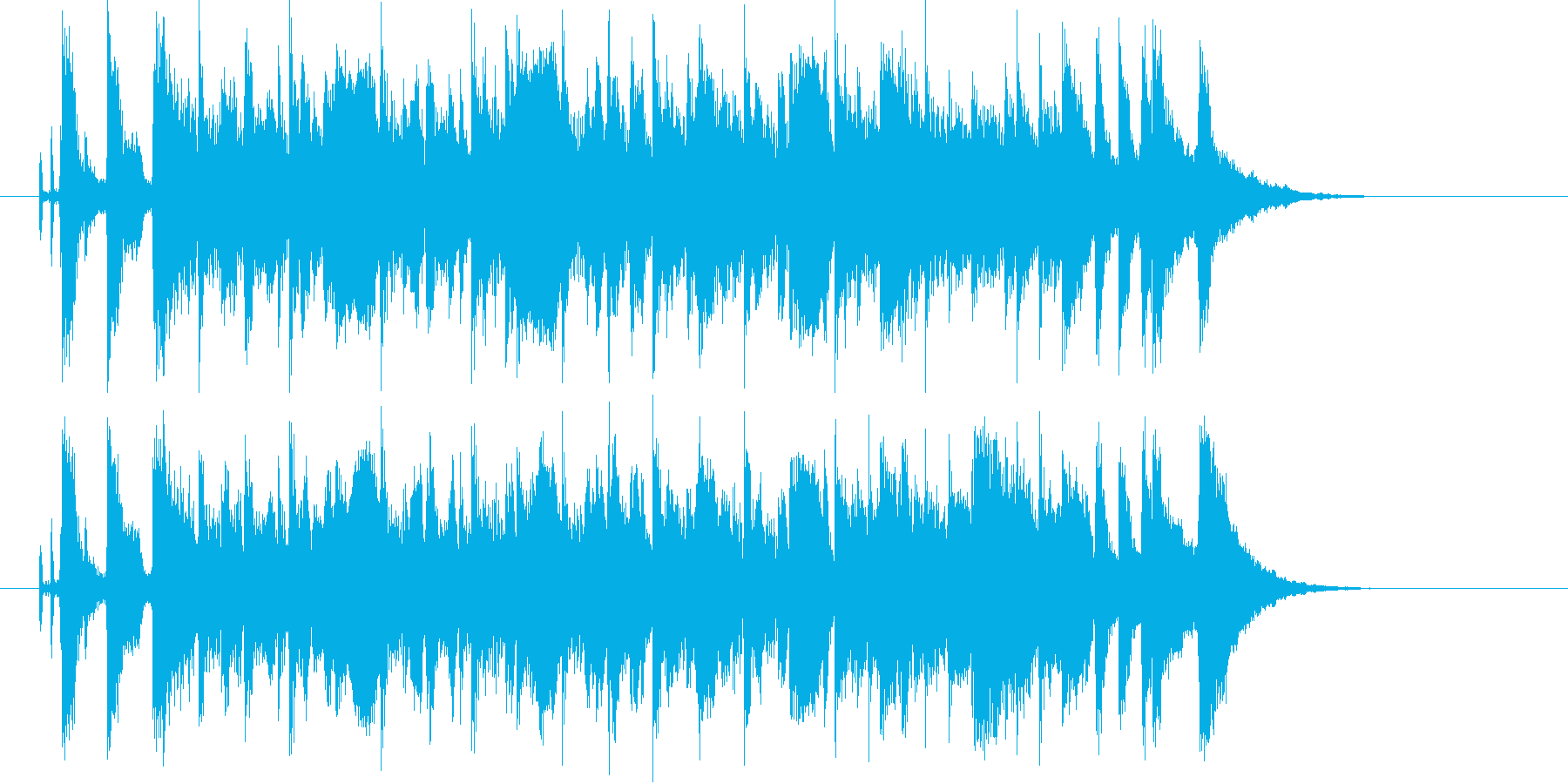広がりのあるポップな曲の再生済みの波形