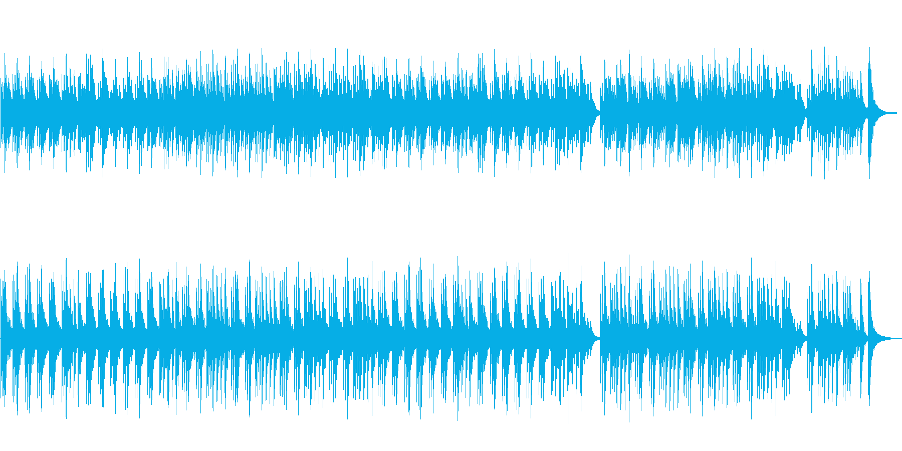 南欧の海辺をイメージしたお洒落で静かな曲の再生済みの波形